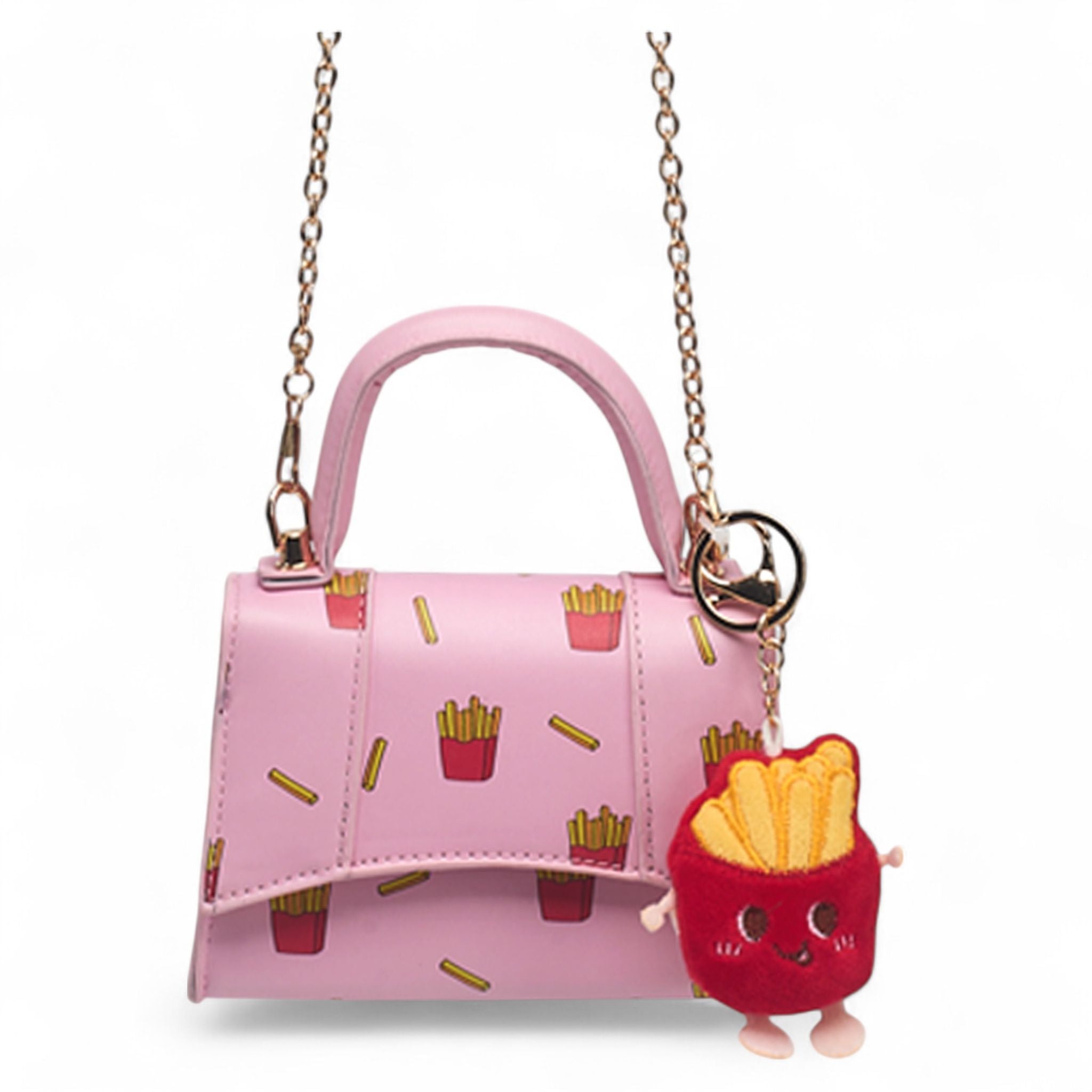 Willow & Ruby Girls' French Fry Print Mini Top Handle Crossbody Bag for Kids (Youth)