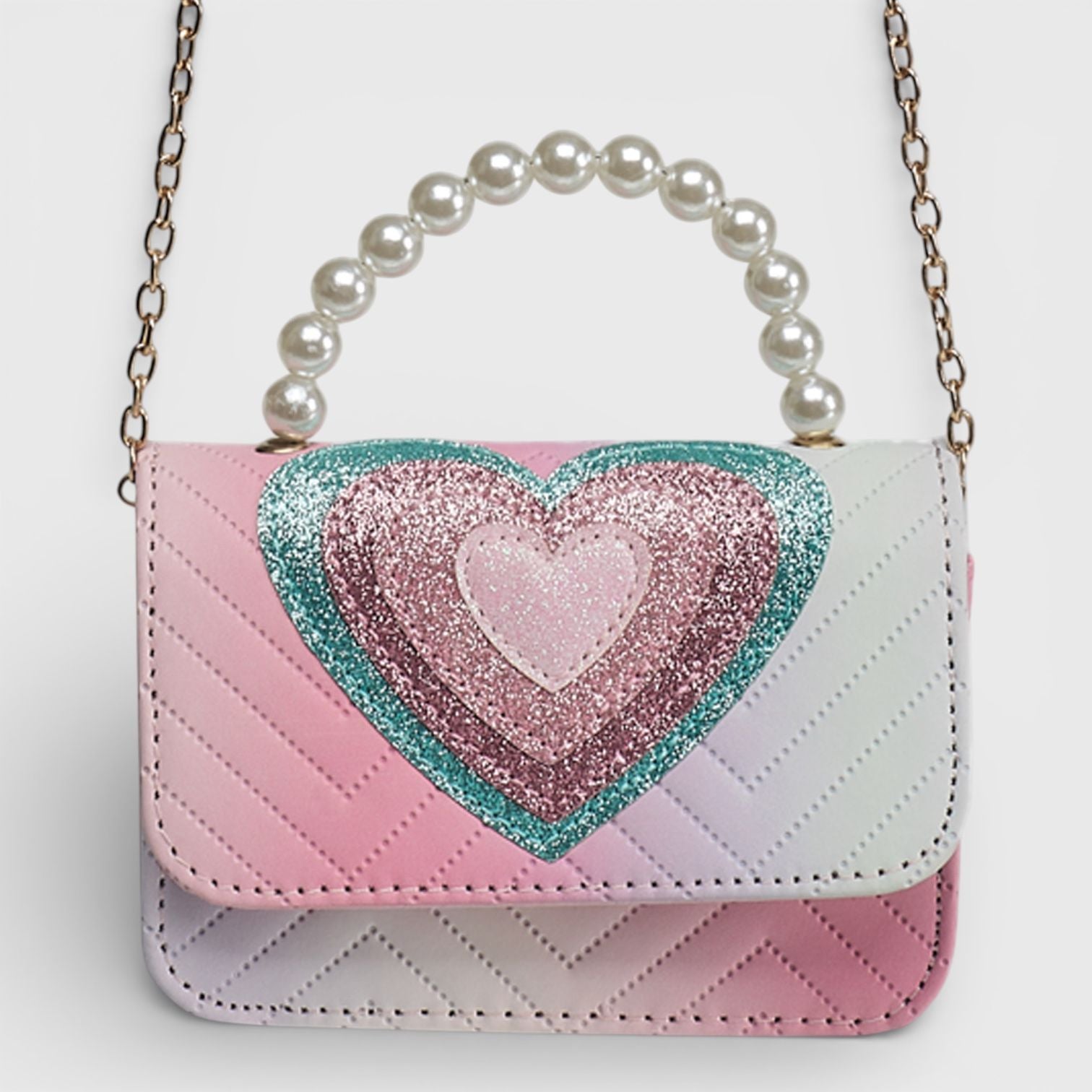 Willow & Ruby Girls' Mini Crossbody Handbag - Groovy Heart Bag- Pink
