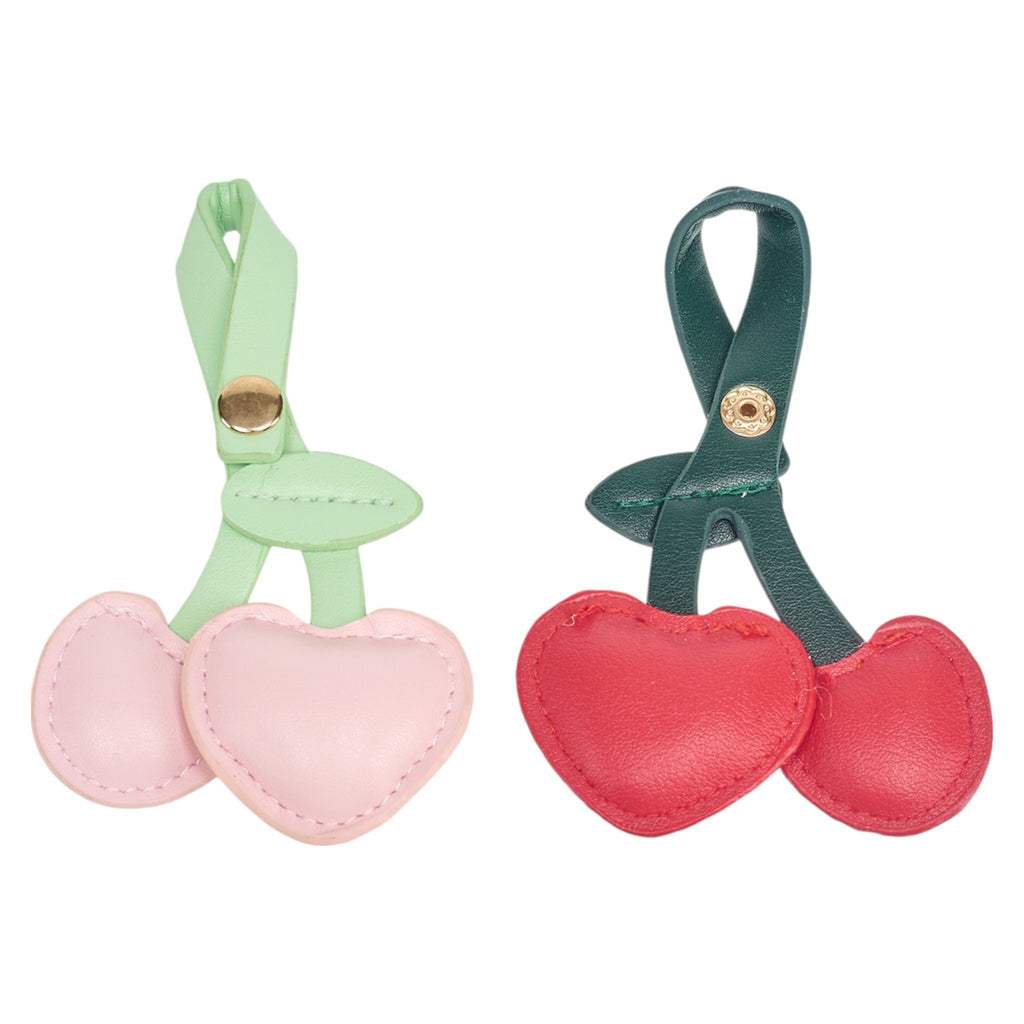 A Little Obsessed 2pk Girl's Cute Heart Cherry Bestie Bag Charms for Backpacks & Purses
