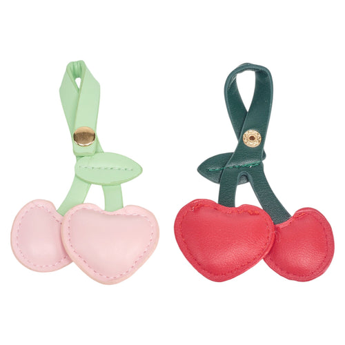 A Little Obsessed 2pk Girl's Cute Heart Cherry Bestie Bag Charms for Backpacks & Purses