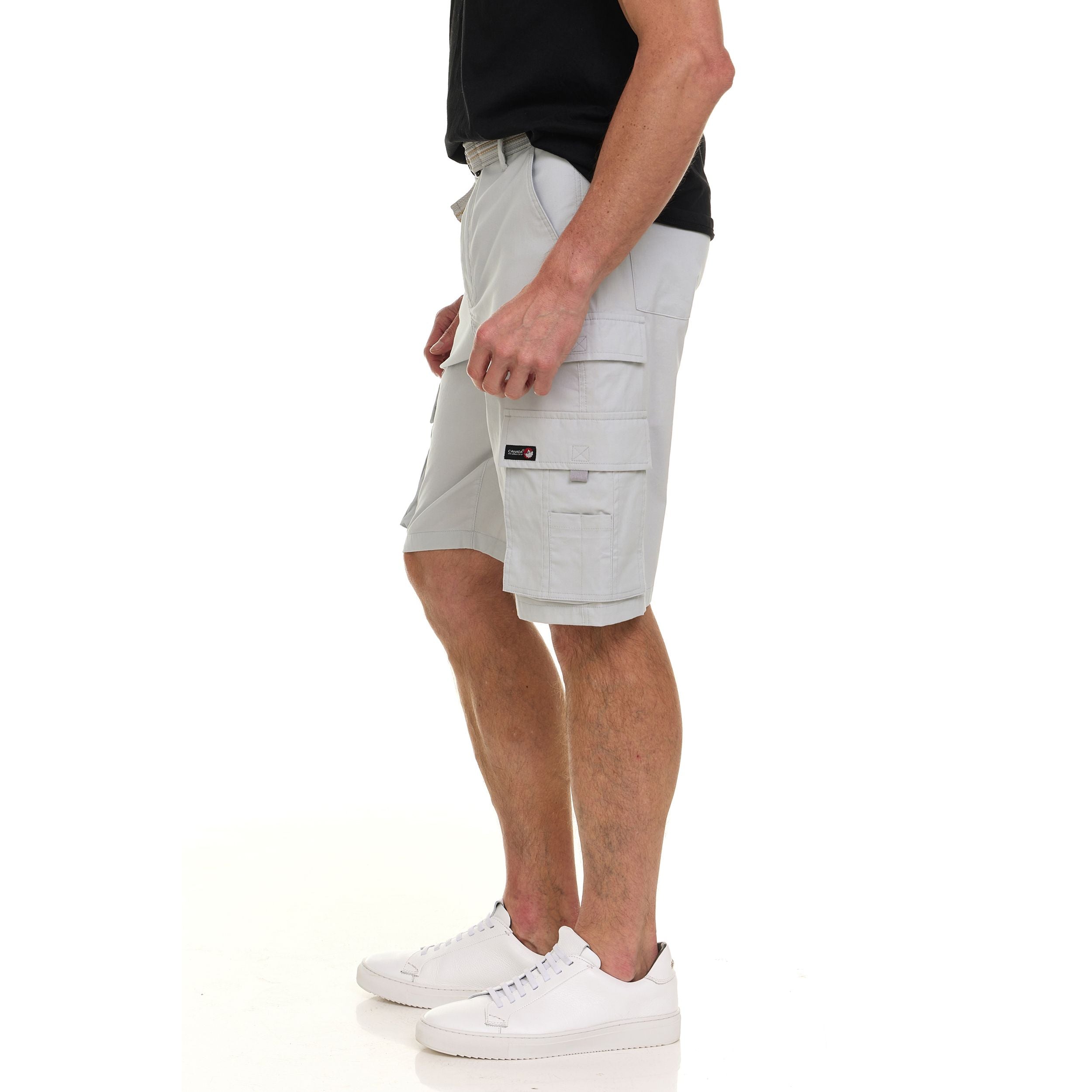 Canada Weather Gear Men’s Belted Cargo Shorts – Lightweight Cotton Stretch Fabric, Classic Fit with Multiple Pockets