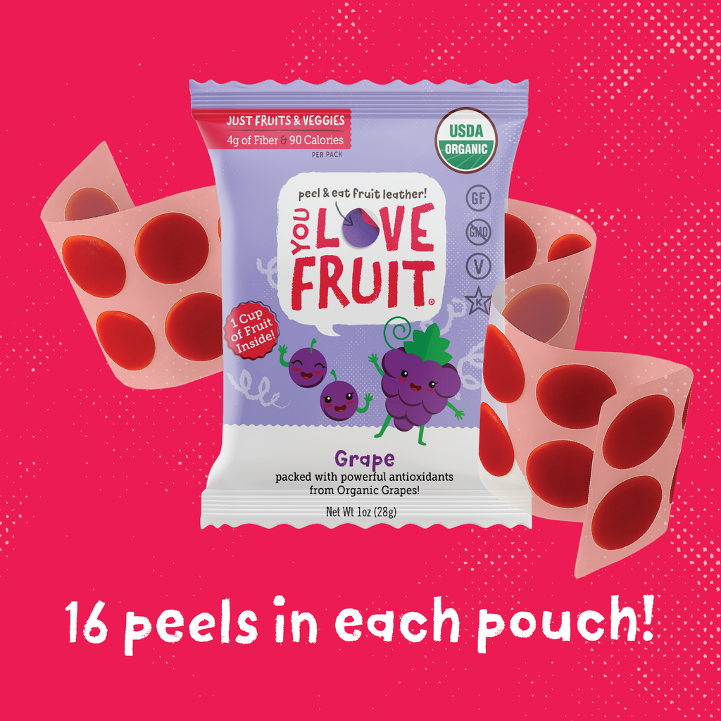 YOU LOVE FRUIT Organic Fruit Snacks — 1 oz Pouches, Pack of 12