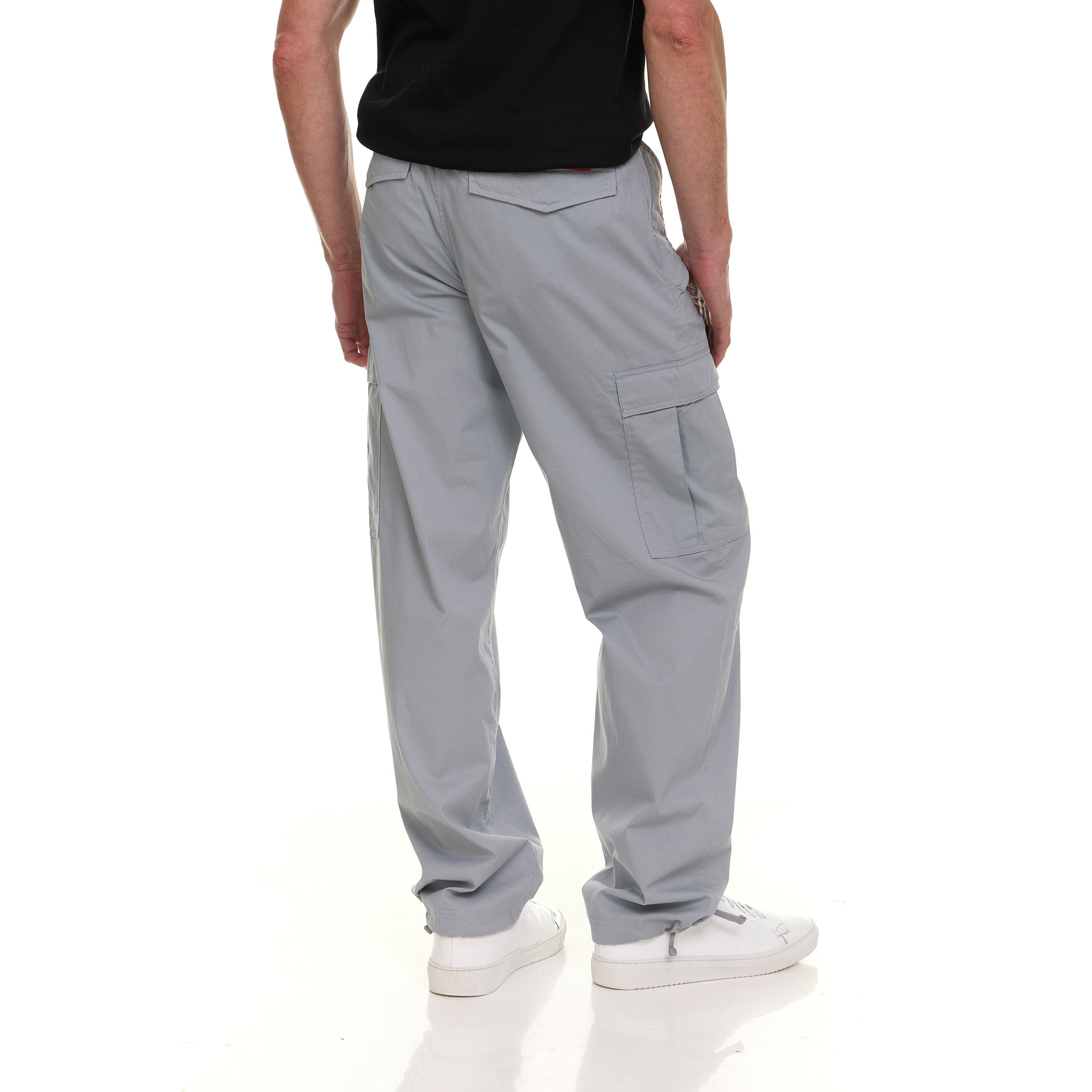 Canada Weather Gear Men’s Wide Leg Cargo Stretch Pants – Lightweight Utility Trousers with Drawstring Hem & Multi-Pockets