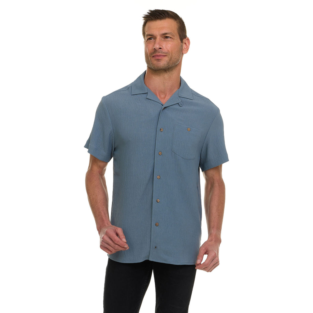 Super Triple Goose Men’s AIRFLOW Active Stretch Camp Collar Shirt – Short Sleeve, Lightweight, Breathable Button-Down Top