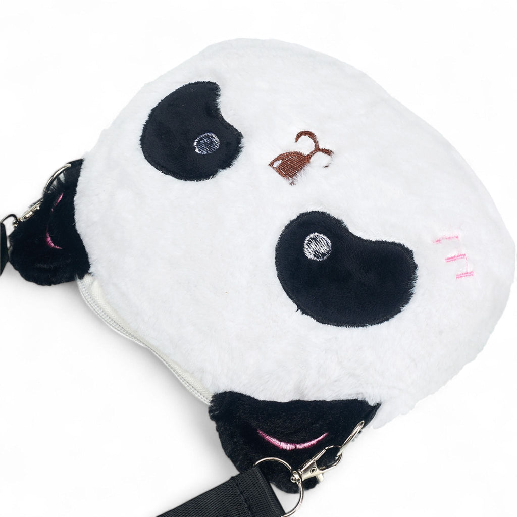 A Little Obsessed Girls' Cute & Fuzzy Panda Crossbody Purse