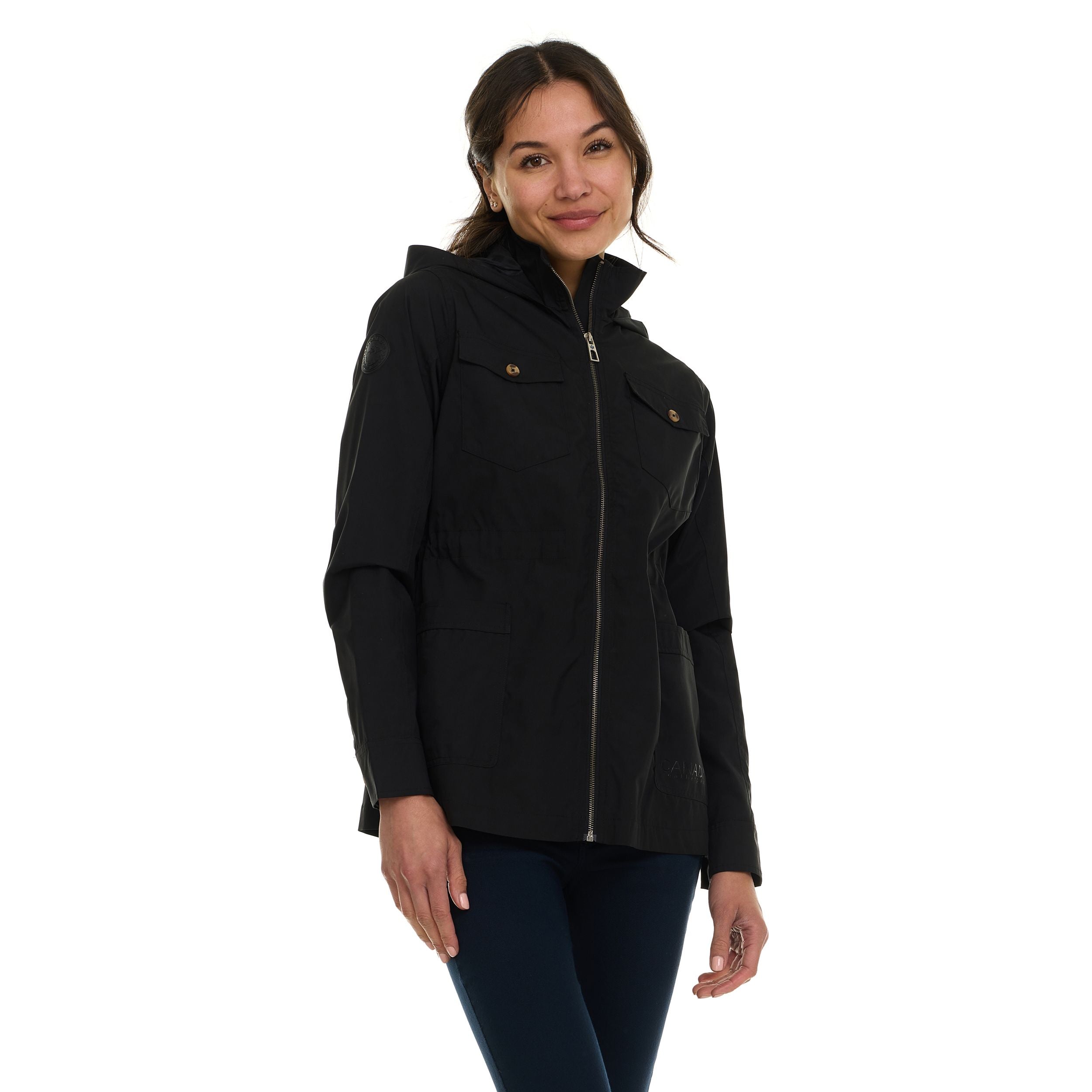 Canada Weather Gear Women's Safari Rain Jacket – Lightweight Water-Resistant Utility Jacket with Hood