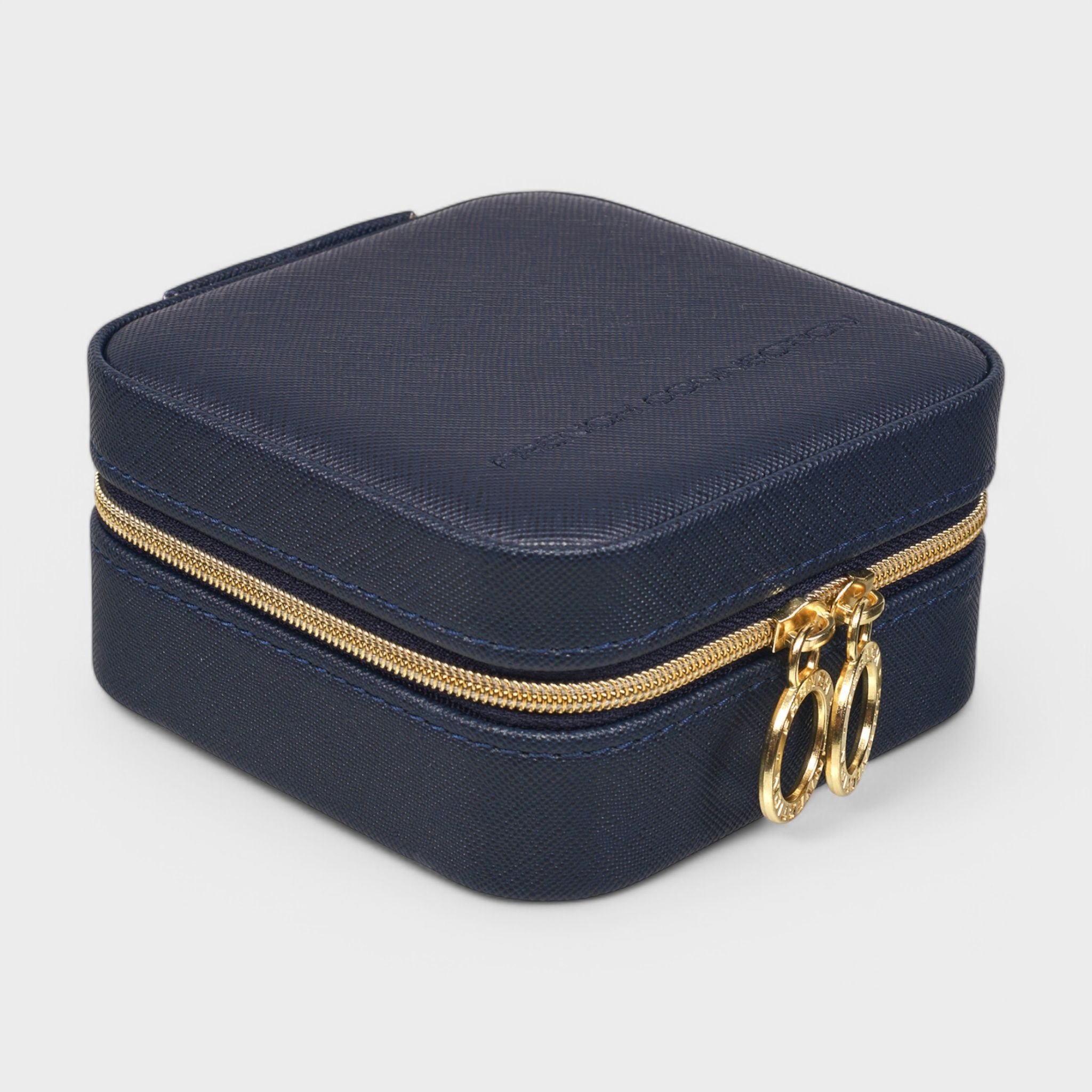 French Connection Small Travel Accessory Organizer with Mirror – Compact Jewelry Storage Box, Faux Leather