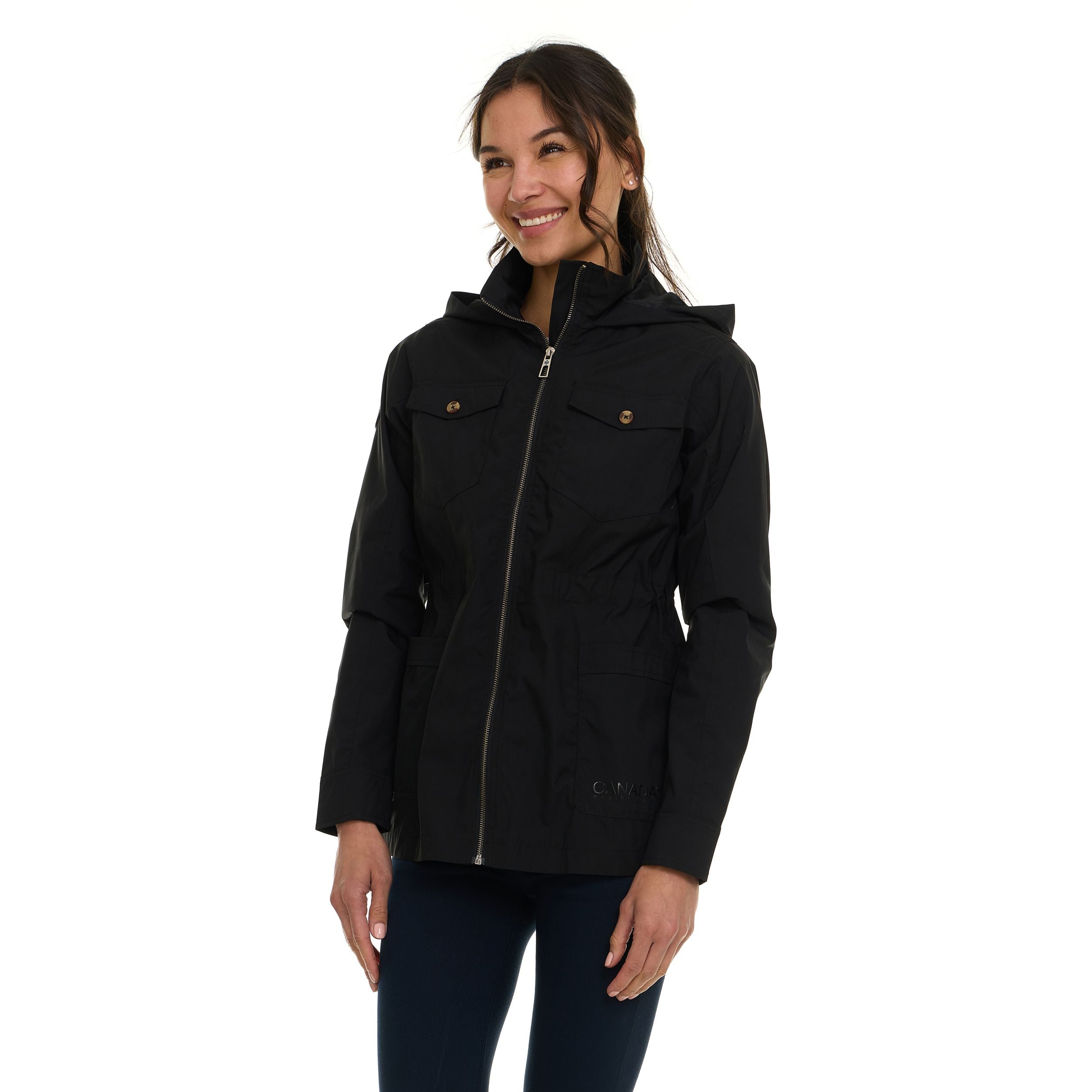 Canada Weather Gear Women's Safari Rain Jacket – Lightweight Water-Resistant Utility Jacket with Hood