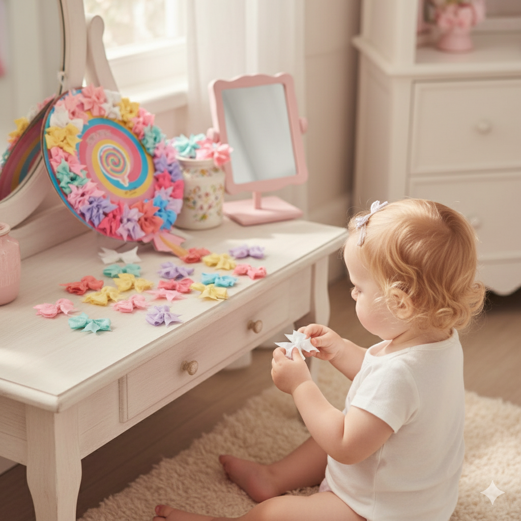 Simply Petals 40-Pack Lollipop Themed Baby Hair Bow Set -  Assorted Baby Bows for 0-12 Months, Colorful Clips for Infants, Girl, 40pcs