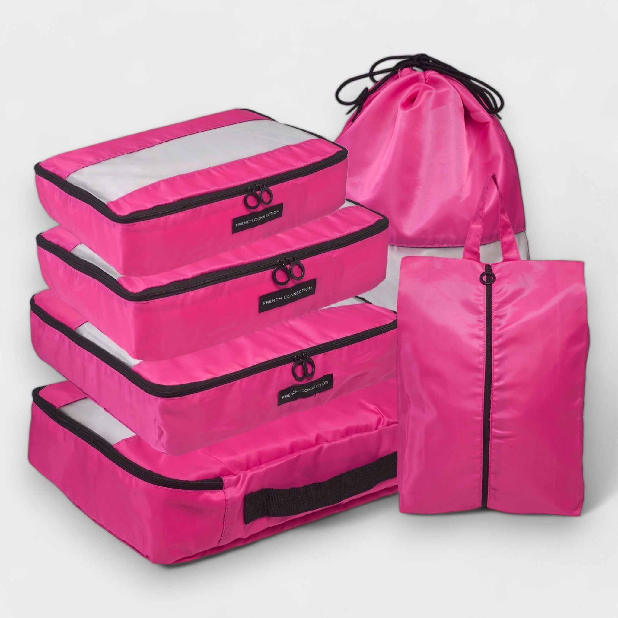 French Connection 6pc Packing Cube Set - Travel Storage Set for Luggage