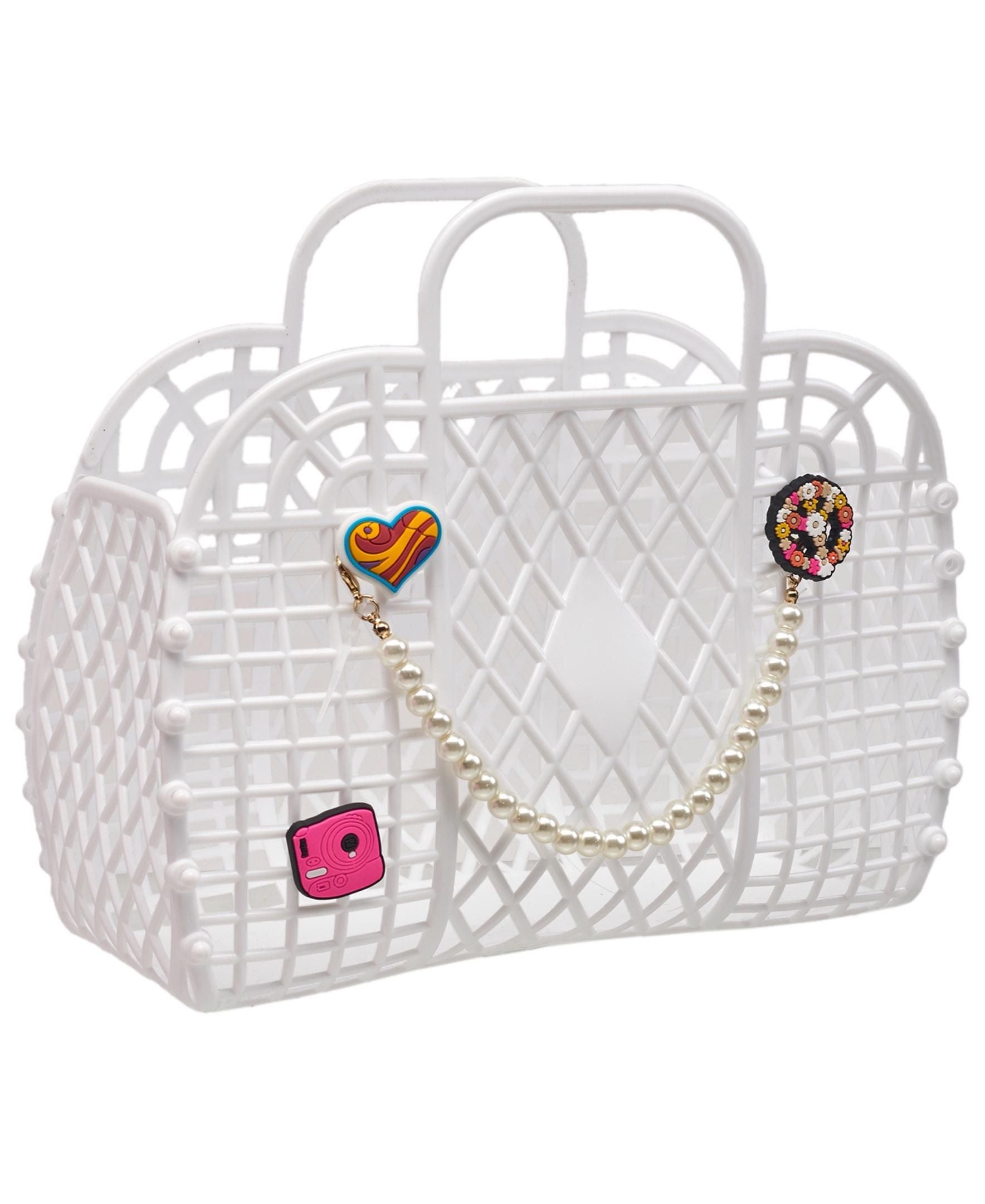 Willow & Ruby Kid's Mini Jelly Tote Bag With Charms for Girls (Youth)