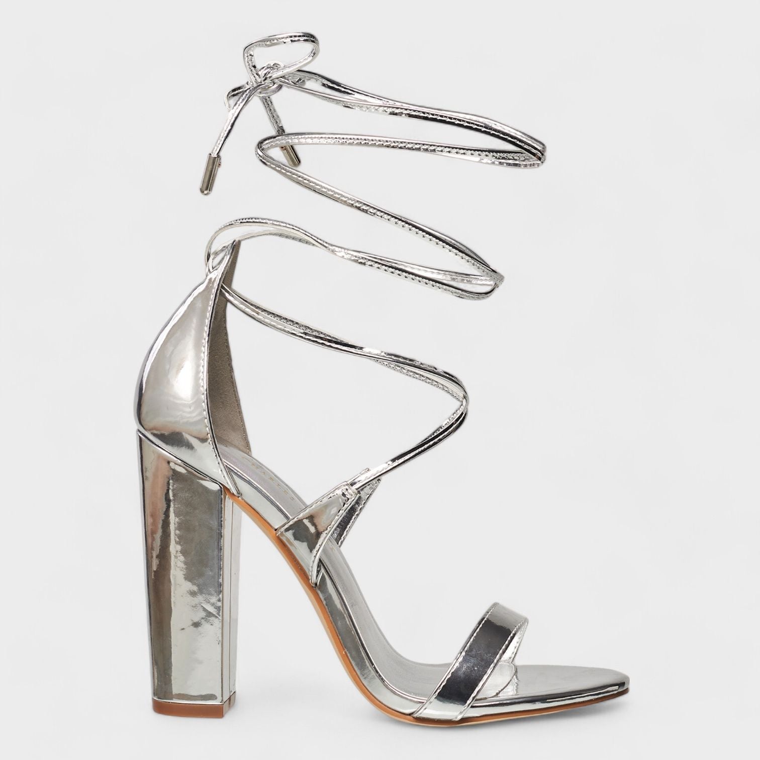 Charles Albert Women's High Heeled Dressy Strappy Lace Up Block Heels for Women's Open Toe, Gladiator, Comfy 4-Inch Heeled Sandals