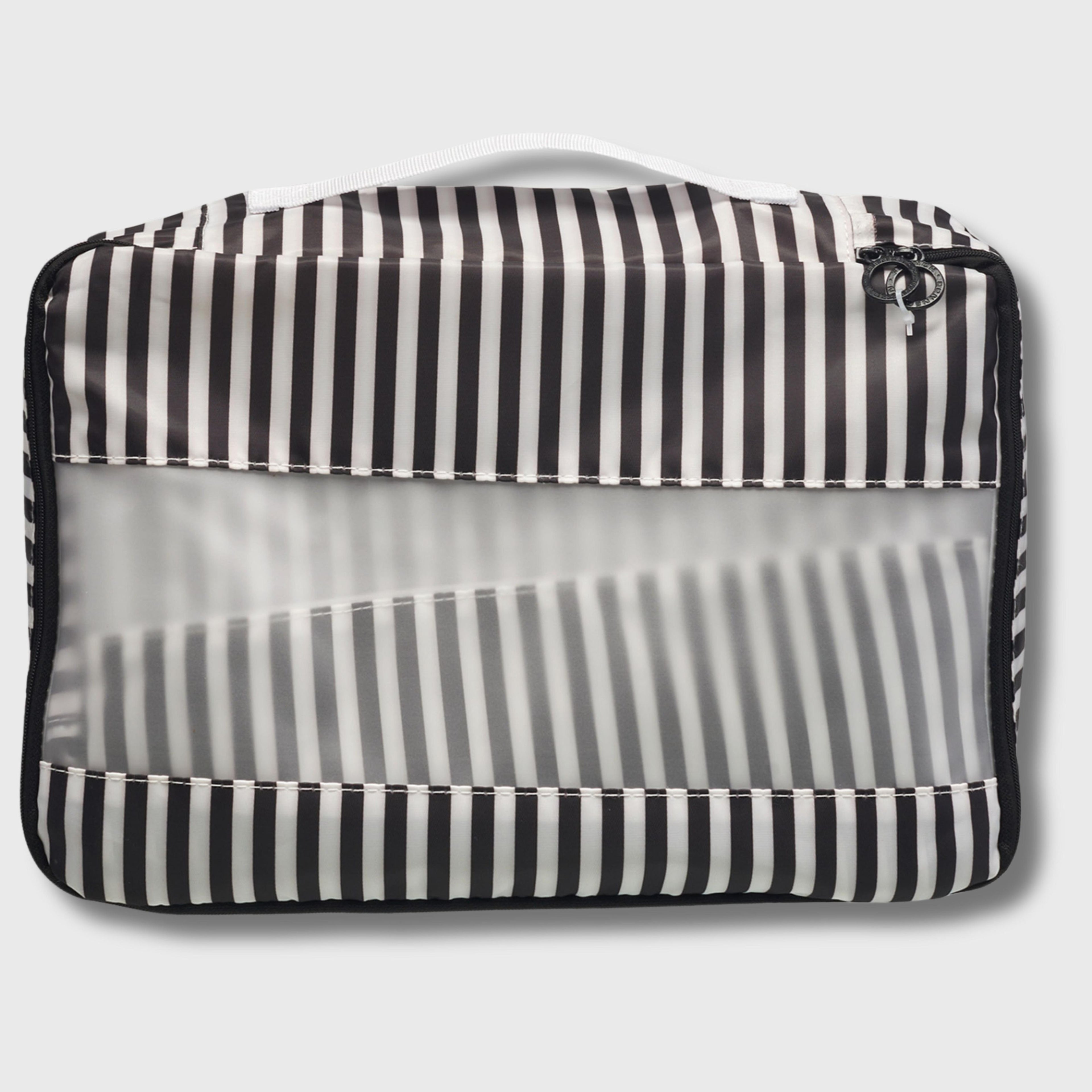 French Connection 6pc Packing Cube Set - Travel Storage Set for Luggage (Striped)