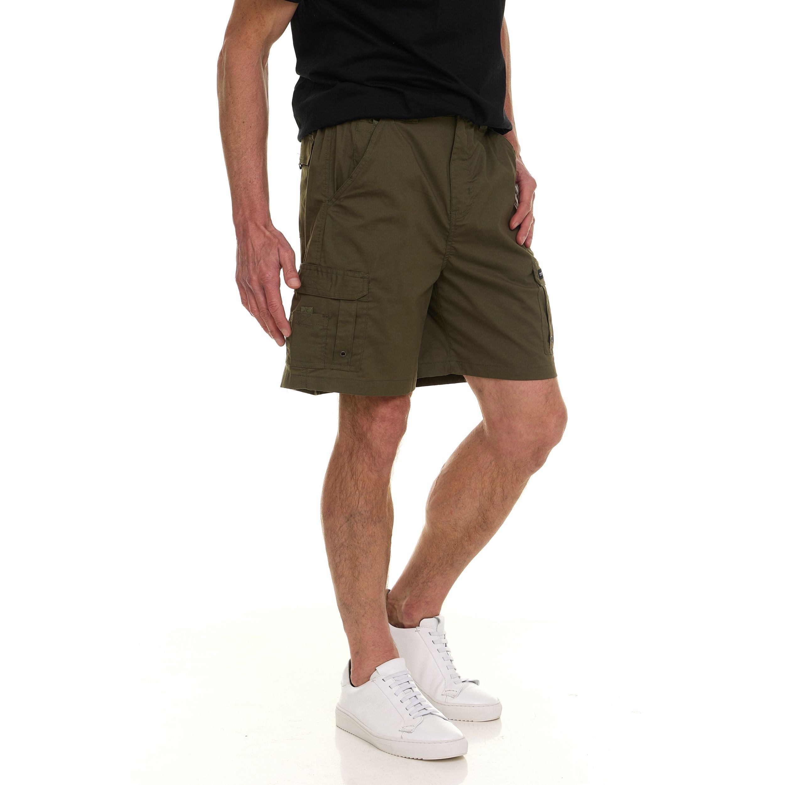 Canada Weather Gear Men’s Cargo Shorts – Relaxed Fit with Utility Pockets & Elastic Waistband – Lightweight Summer Shorts