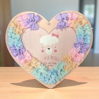 Simply Petals 40 Pack Heart Themed Hair Bow Set -  Baby Bows for 0-12 Months, Colorful Clips for Infants, Girl, 40pcs
