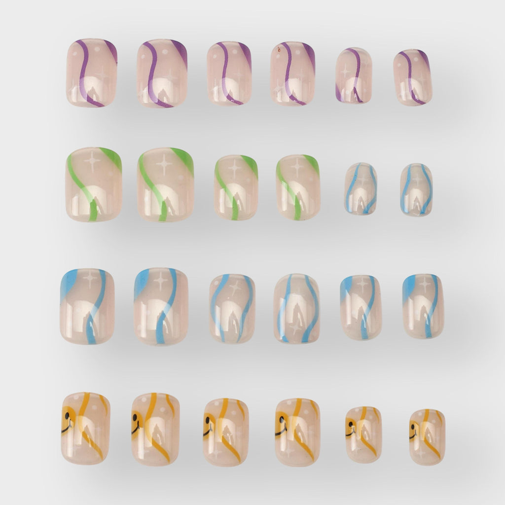 moodpop Press On Nails - Premium Artificial Fake Nails Series - 24-piece Set With Durable Adhesive Tabs