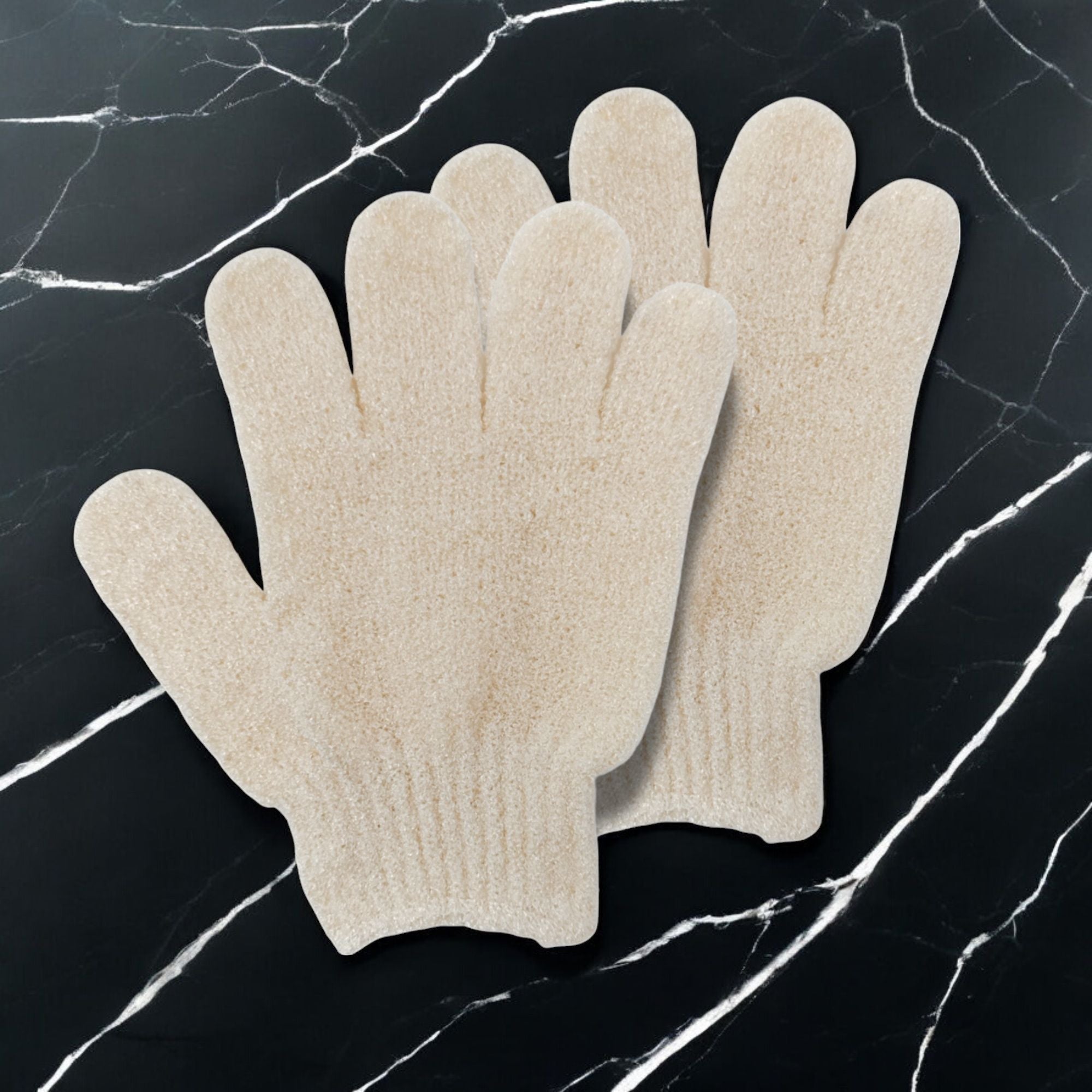 Spa Essentials 5 Pair Exfoliating Bath Gloves - Gentle Dead Skin Removal, Deep Cleaning & Exfoliating Body Scrub Gloves for Shower (Unscented)