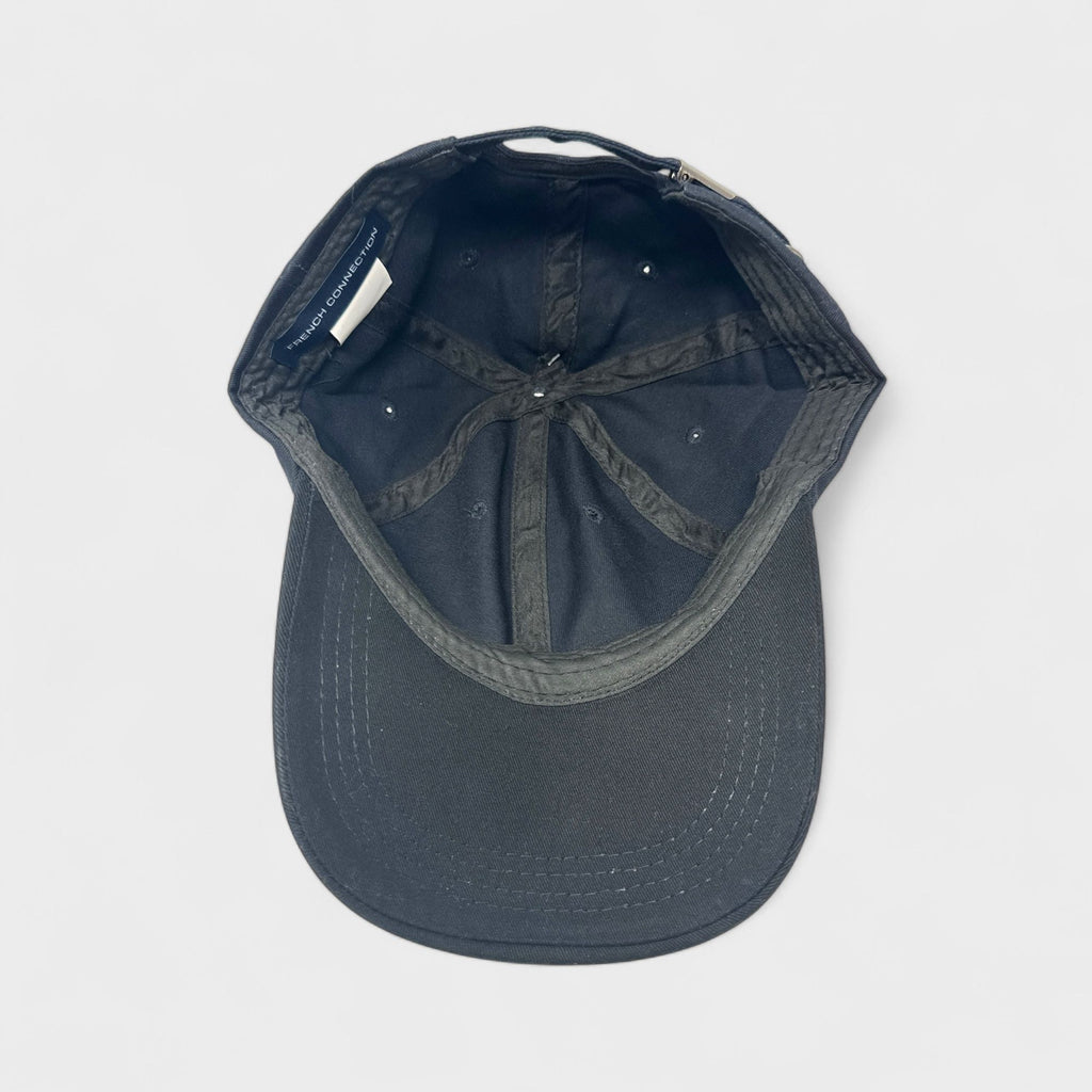 French Connection Men's Classic Black Baseball Cap - Adjustable Fit, Premium Cotton, Casual Everyday Style