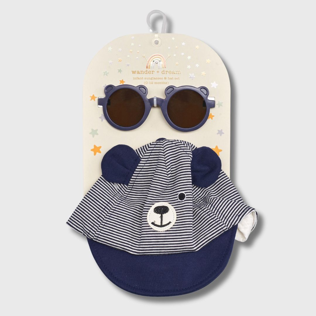 Wander & Dream Infant Bear Hat & Sunglasses Set for Boys & Girls (Infants)
