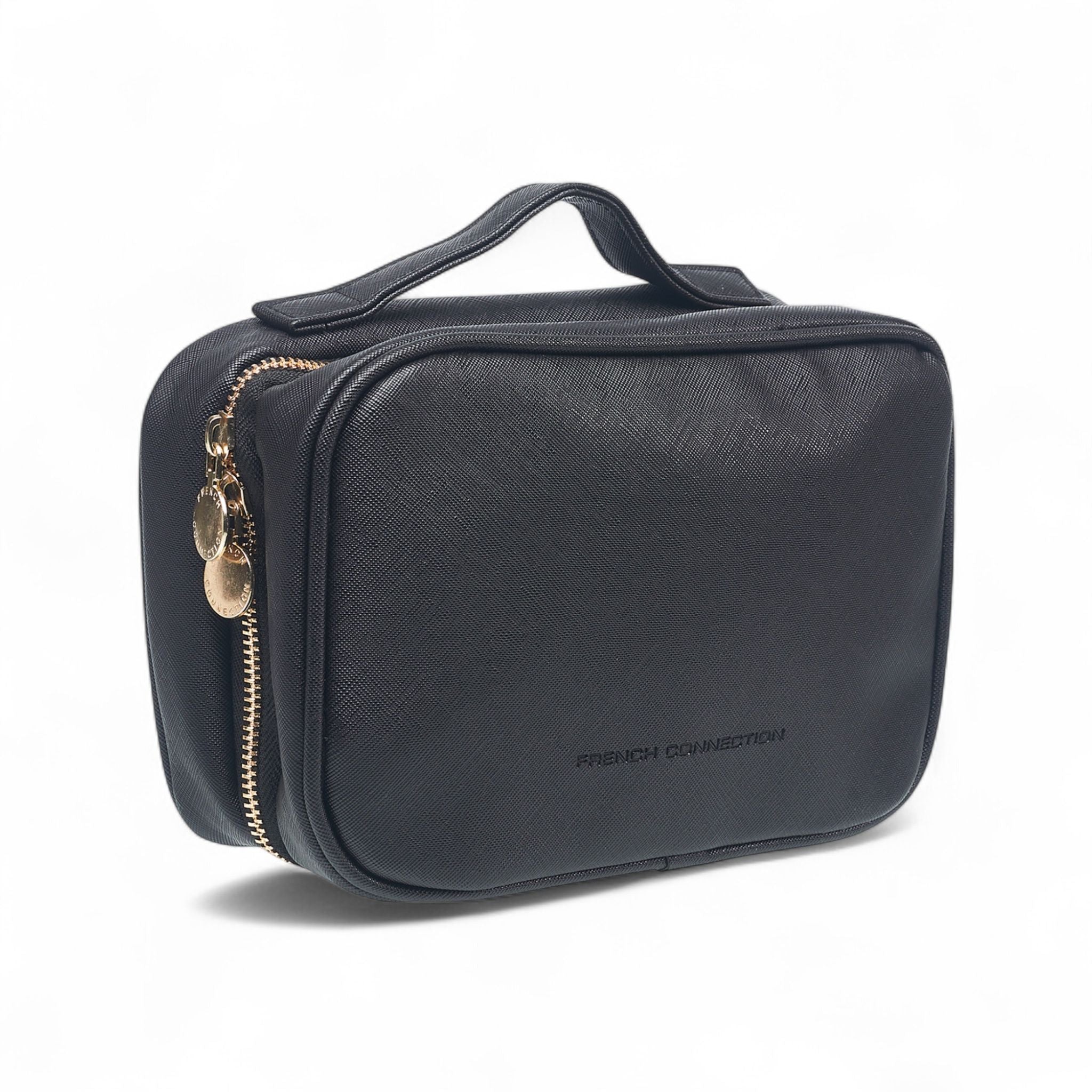 French Connection Travel Organizer Pouch – Luxe Double-Zip Toiletry & Tech Case with Handle