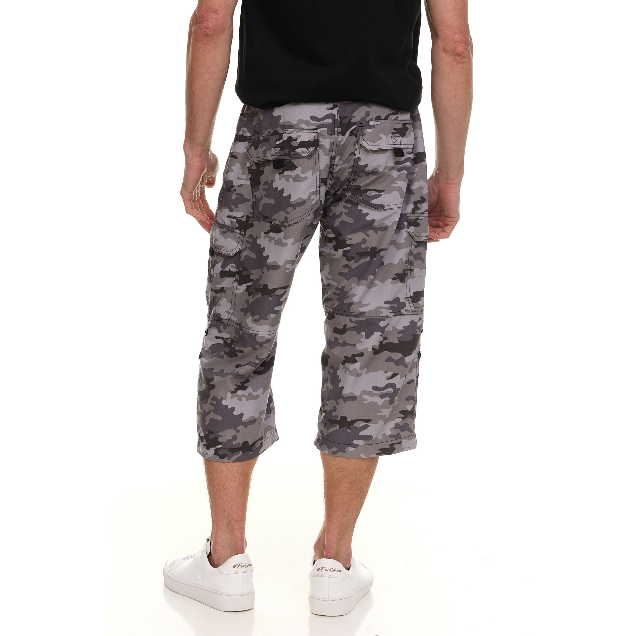 Canada Weather Gear Men’s Cargo Belted Shorts – Lightweight Stretch Twill Knee-Length Shorts with Pockets