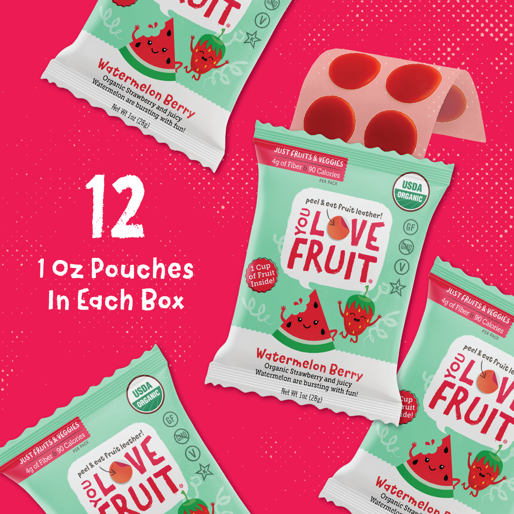 YOU LOVE FRUIT Organic Fruit Snacks — 1 oz Pouches, Pack of 12