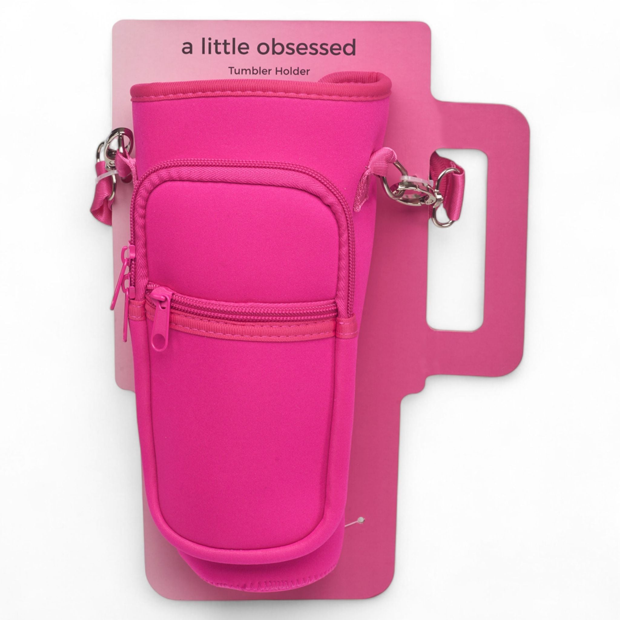 A Little Obsessed Neoprene Tumbler Holder Crossbody Bag with Pockets
