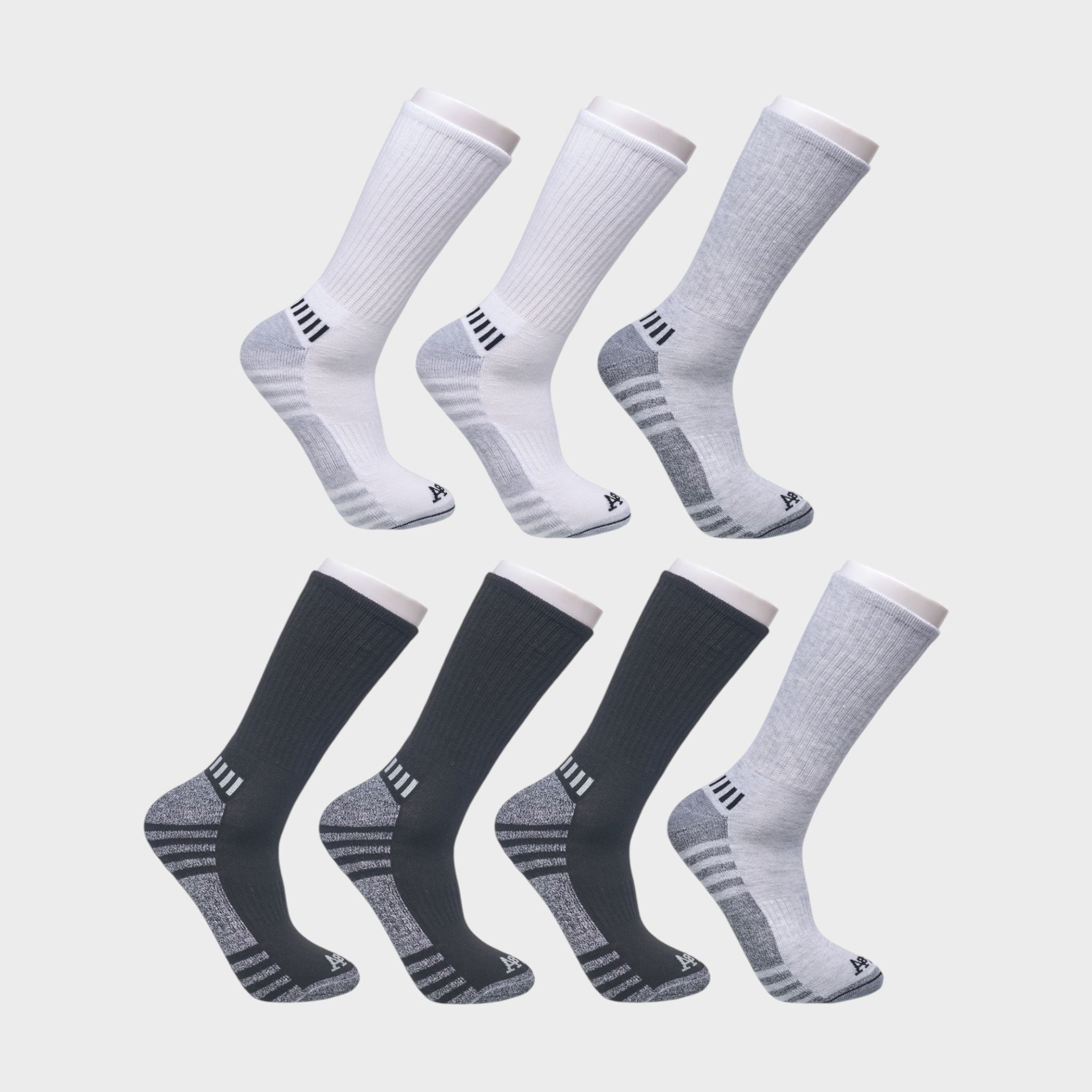 Aeropostale Men's 7-Pack Athletic Crew Socks - Moisture-Wicking, Arch Support, and Cushioned Comfort (Shoe Size 6-12)