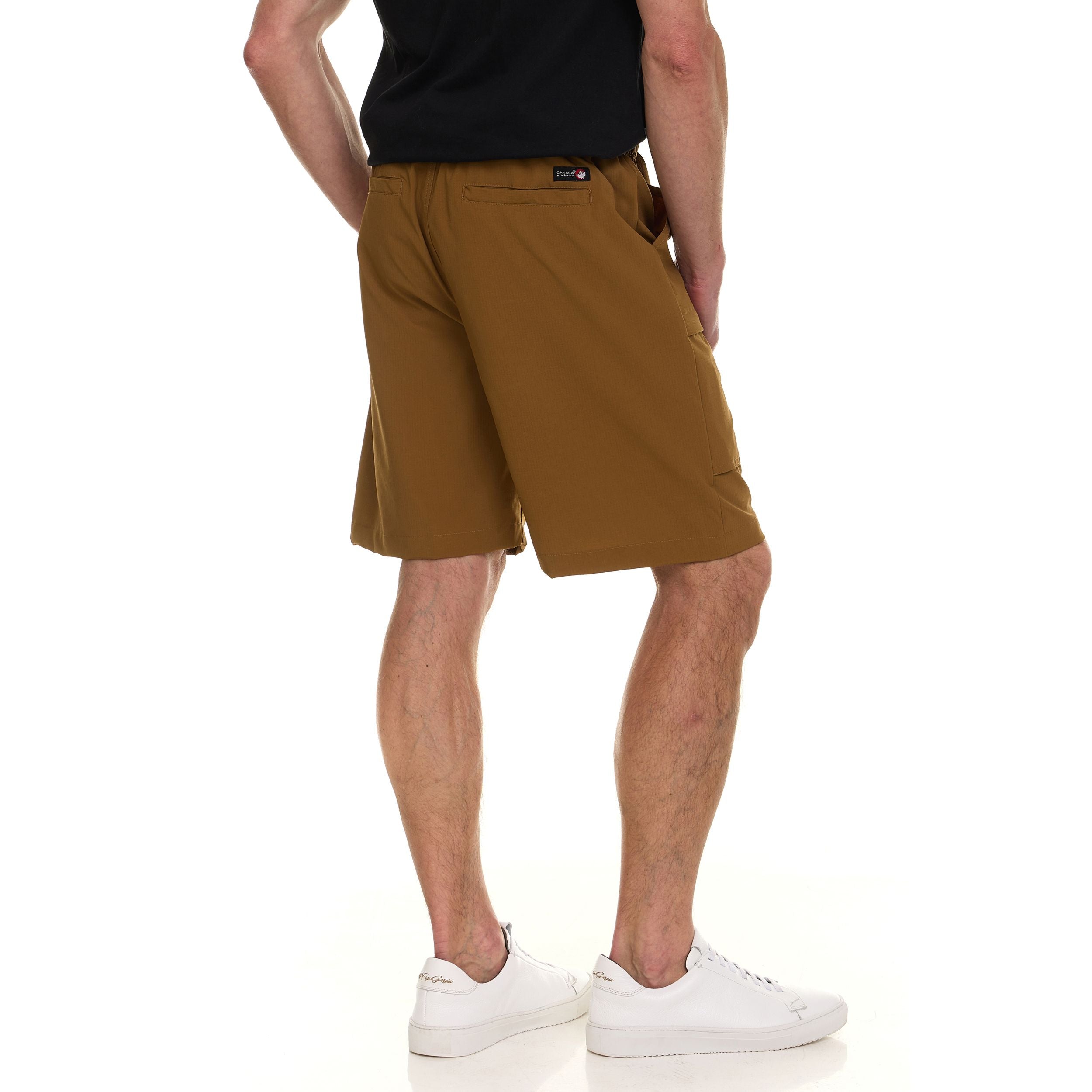 Canada Weather Gear Men’s Cargo Belted Shorts – Lightweight Stretch Twill Knee-Length Shorts with Pockets