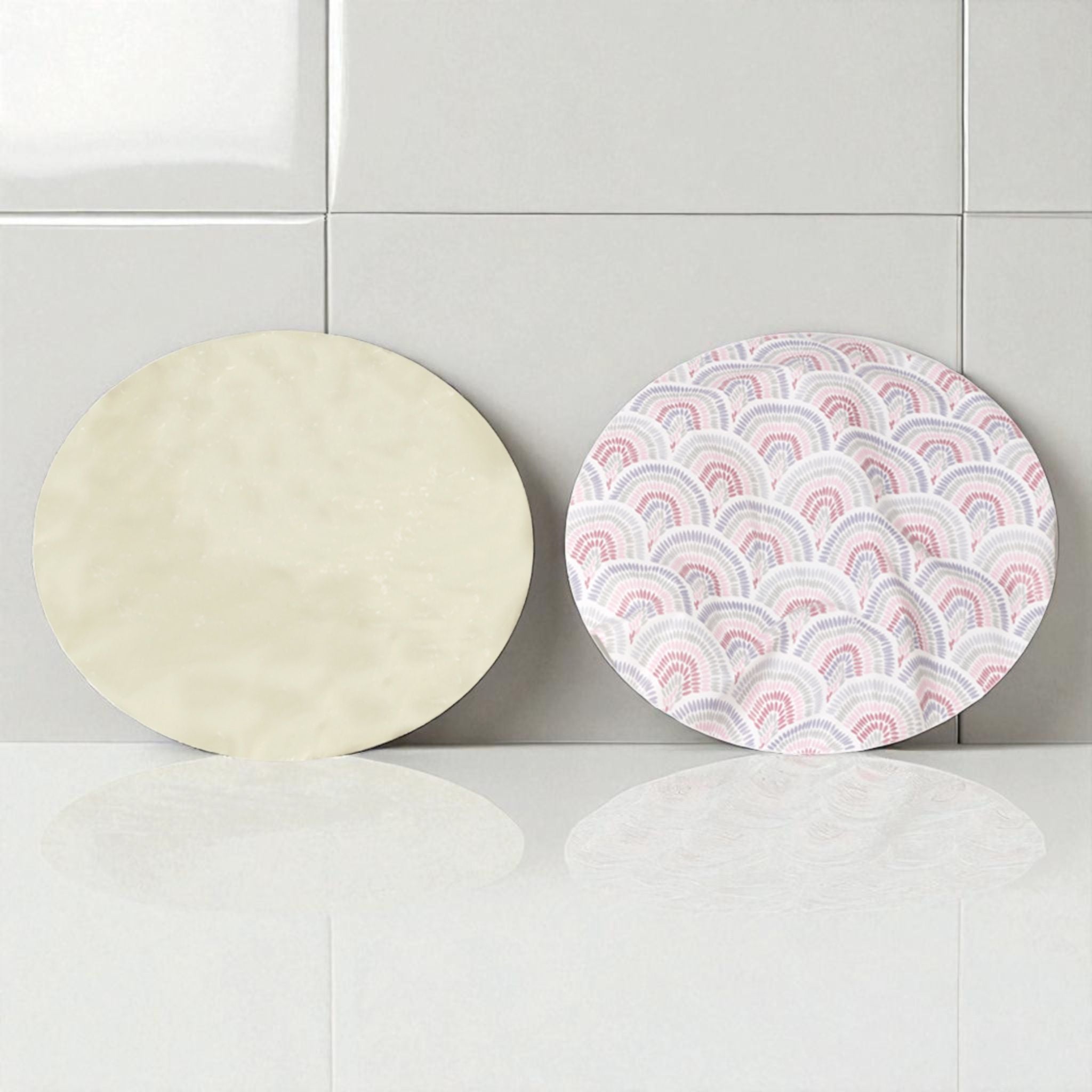 Spa Essentials 2-Pack Shower Caps – Reversible Waterproof Caps with Stylish Patterns & Solid Colors – Hair Protection