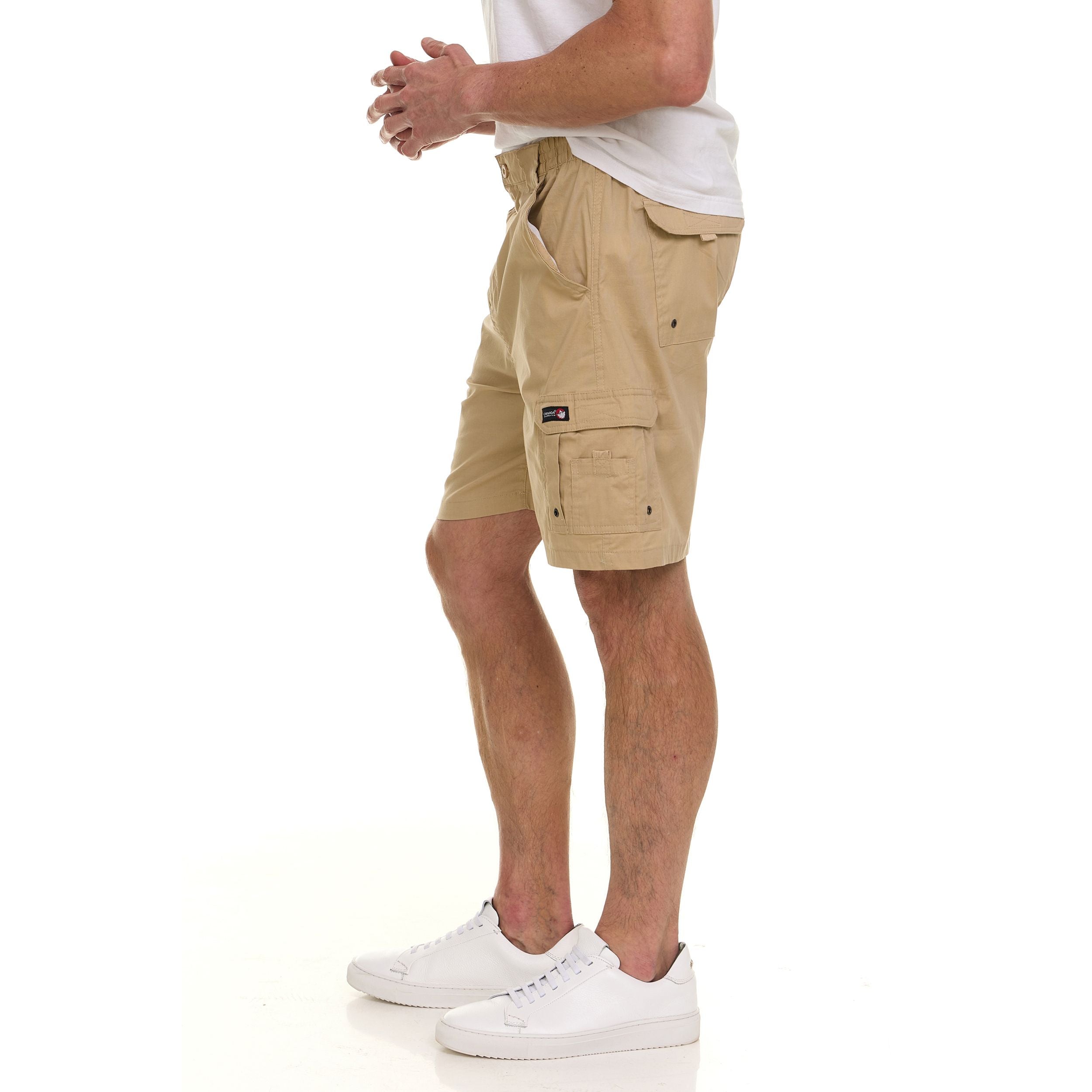 Canada Weather Gear Men’s Cargo Shorts – Relaxed Fit with Utility Pockets & Elastic Waistband – Lightweight Summer Shorts