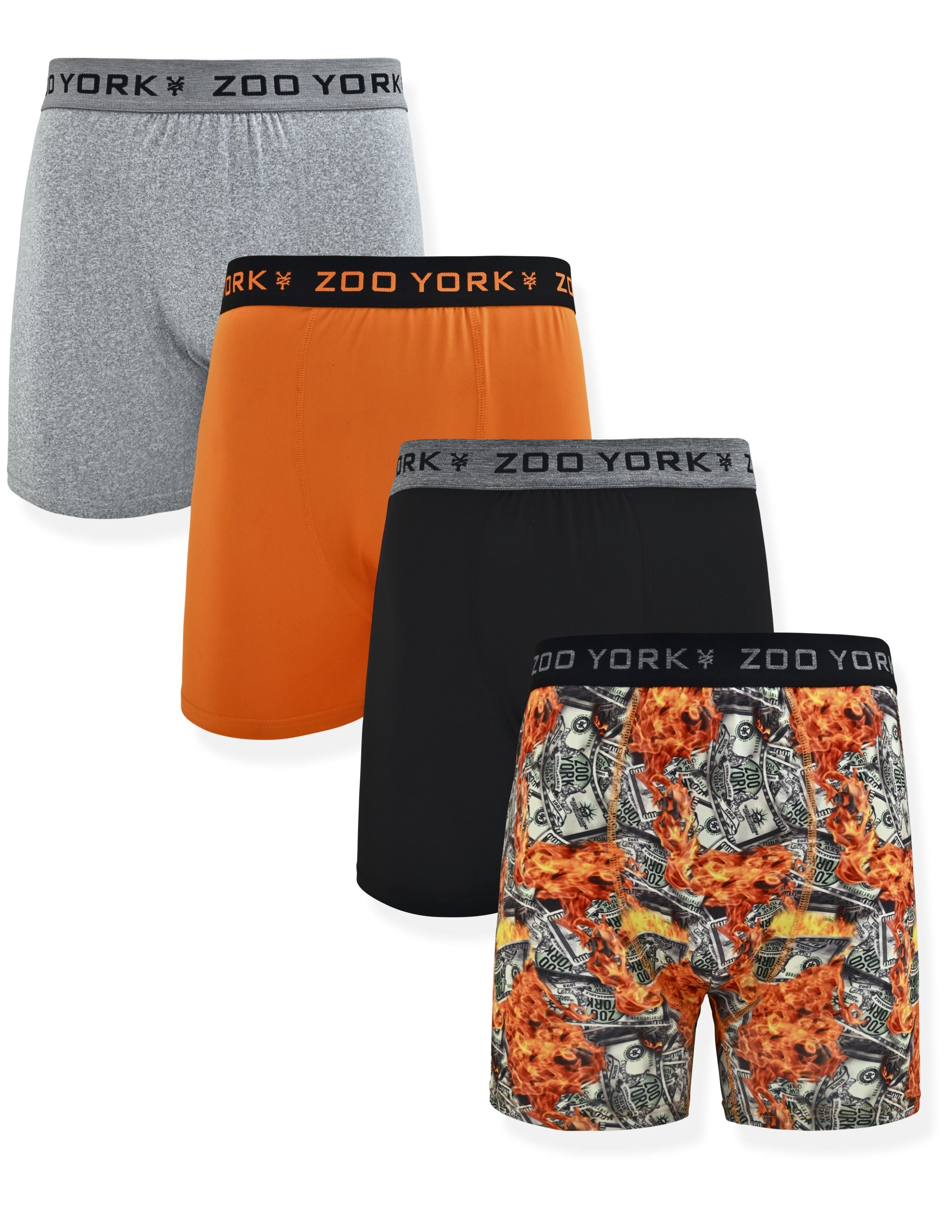 Zoo York Men's 4-Pack 360 Stretch Boxer Briefs - Printed & Solid Color Premium Underwear for Men