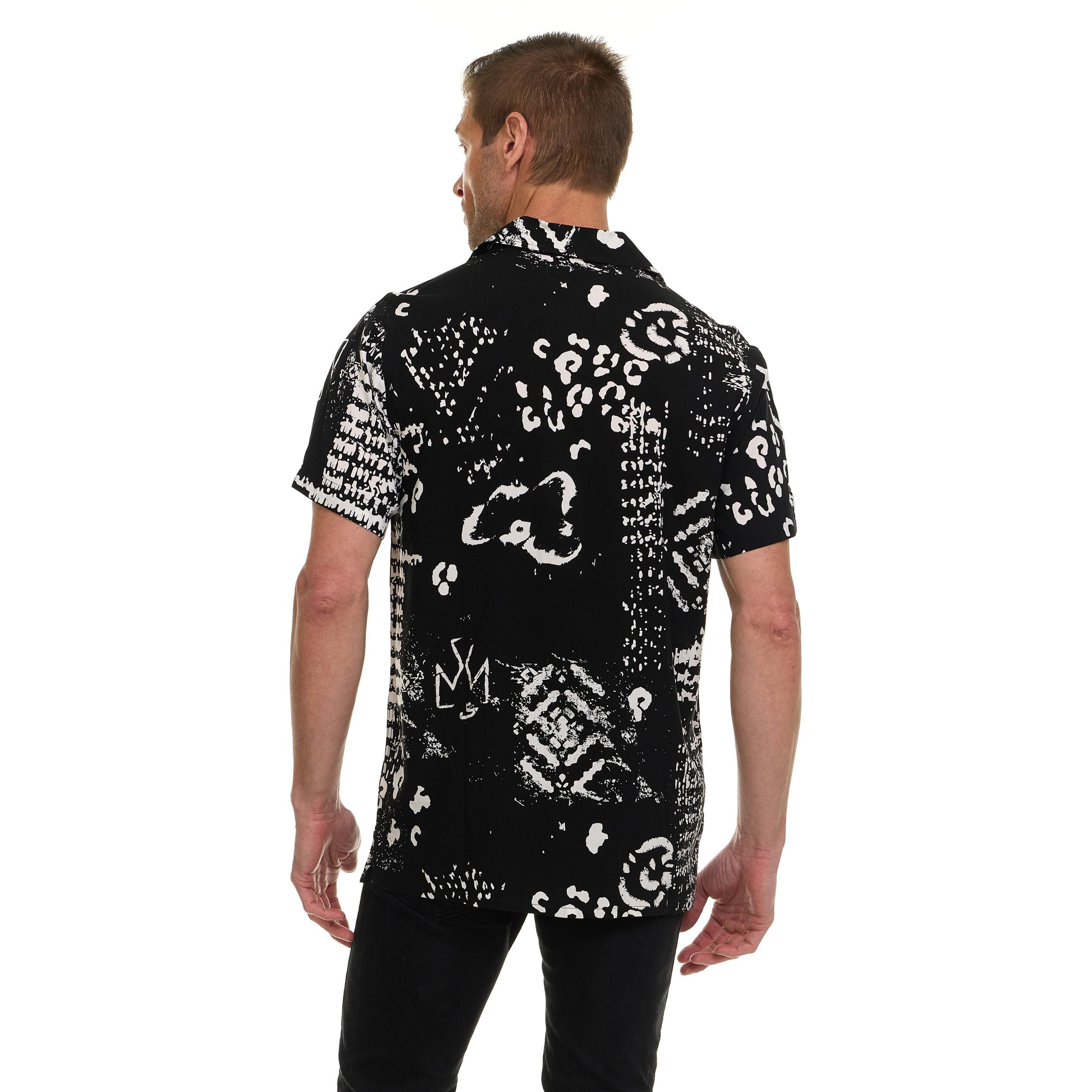 Super Triple Goose Men’s Printed Rayon Camp Collar Shirt - Soft Feel, Moisture-Wicking, Easy Care