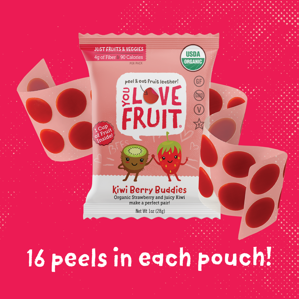 YOU LOVE FRUIT Organic Fruit Snacks — 1 oz Pouches, Pack of 12
