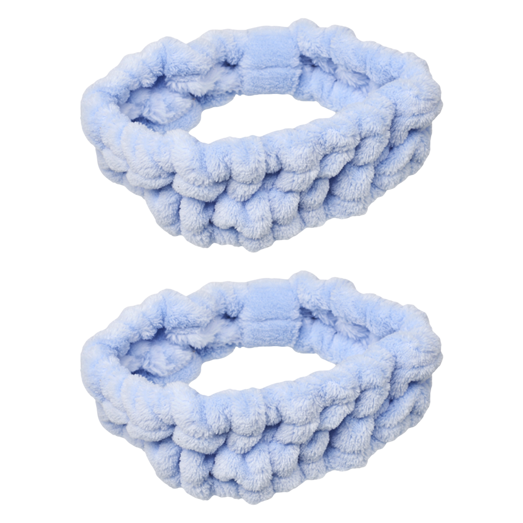 Spa Essentials 2-Pack Plush Spa Headbands – Ultra-Soft Stretch Fleece Facial Hair Bands for Women – Ideal for Makeup, Skincare, and Bath