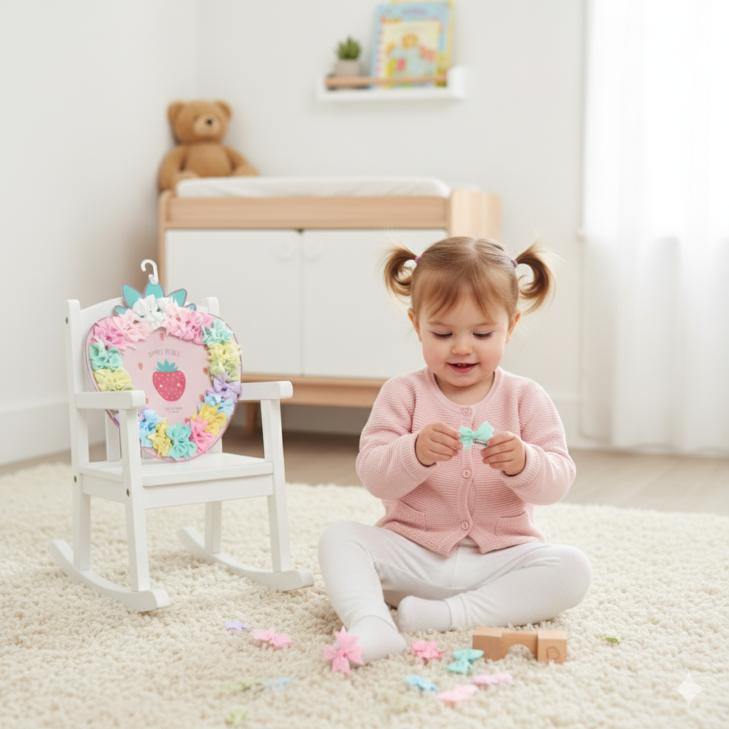 Simply Petals 40-Pack Strawberry Themed Baby Hair Bow Set -  Assorted Baby Bows for 0-12 Months, Colorful Clips for Infants, Girl, 40pcs