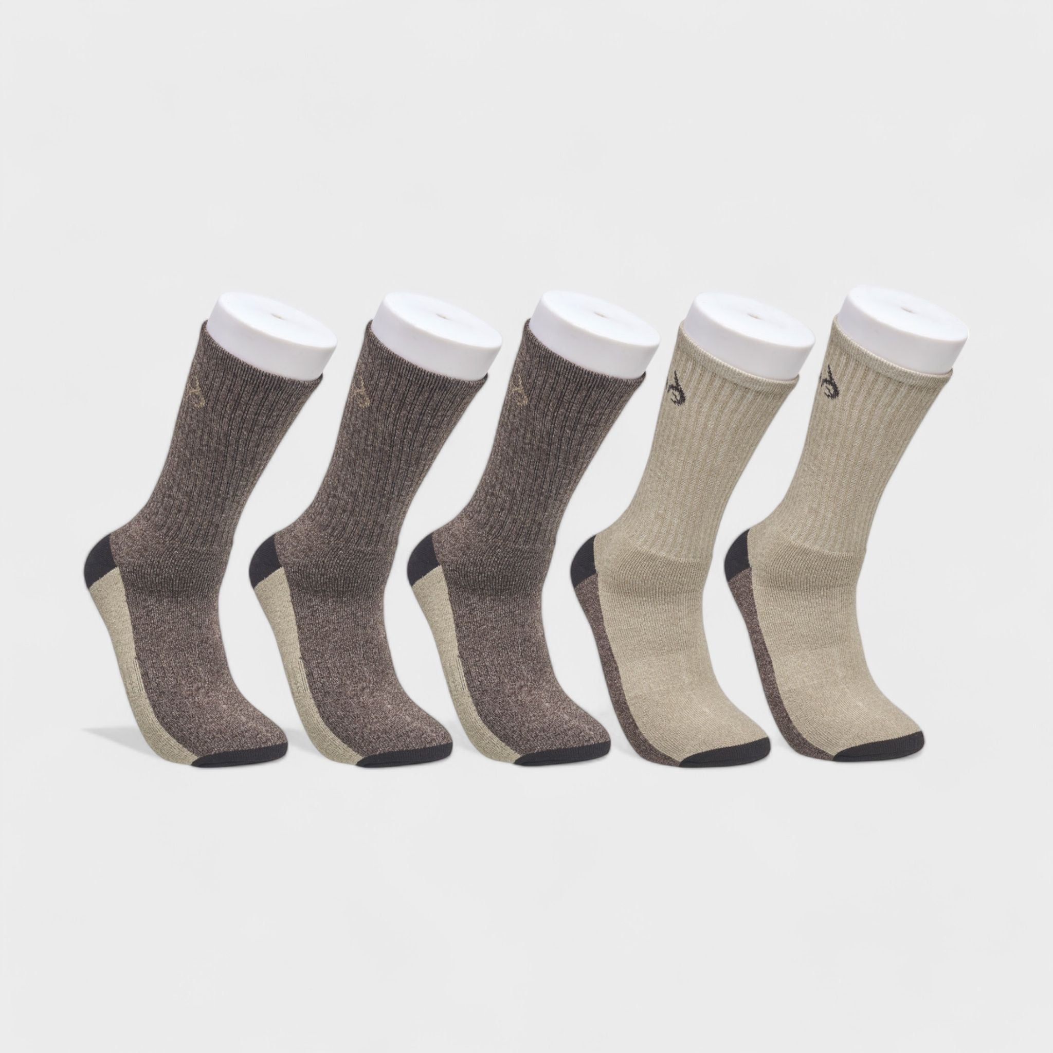 Realtree Men's 5-Pack Casual Crew Socks - Arch Support, Moisture Wicking, Full Cushioning Socks for Men (Shoe Size 6-12)