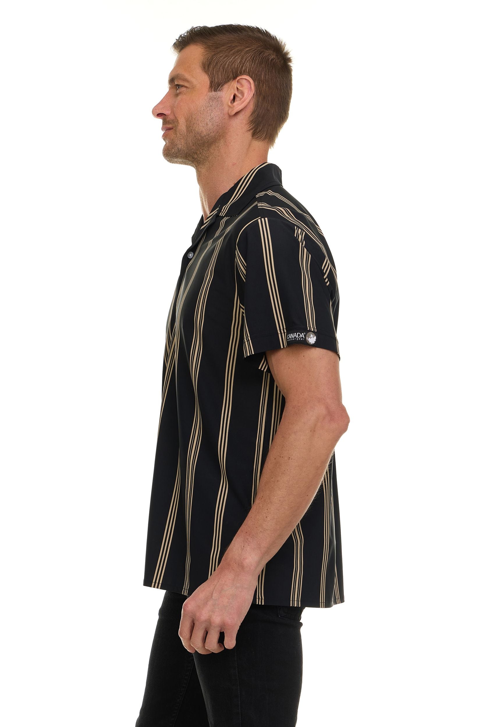 Canada Weather Gear Men’s Short Sleeve Stretch Shirt – 4-Way Super Stretch, Moisture Wicking, Wrinkle Resistant, Travel Friendly