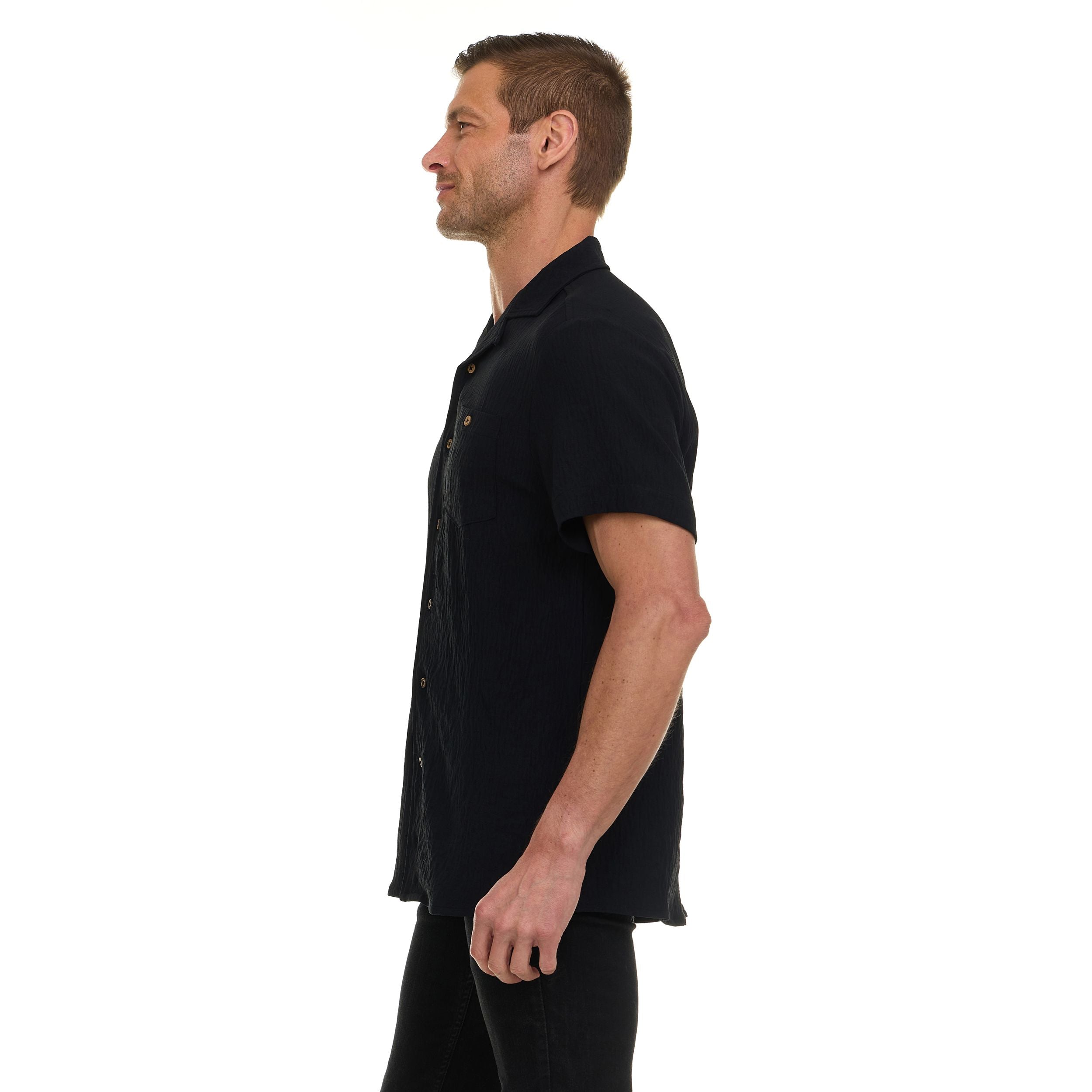 Super Triple Goose Men’s AIRFLOW Active Stretch Camp Collar Shirt – Short Sleeve, Lightweight, Breathable Button-Down Top