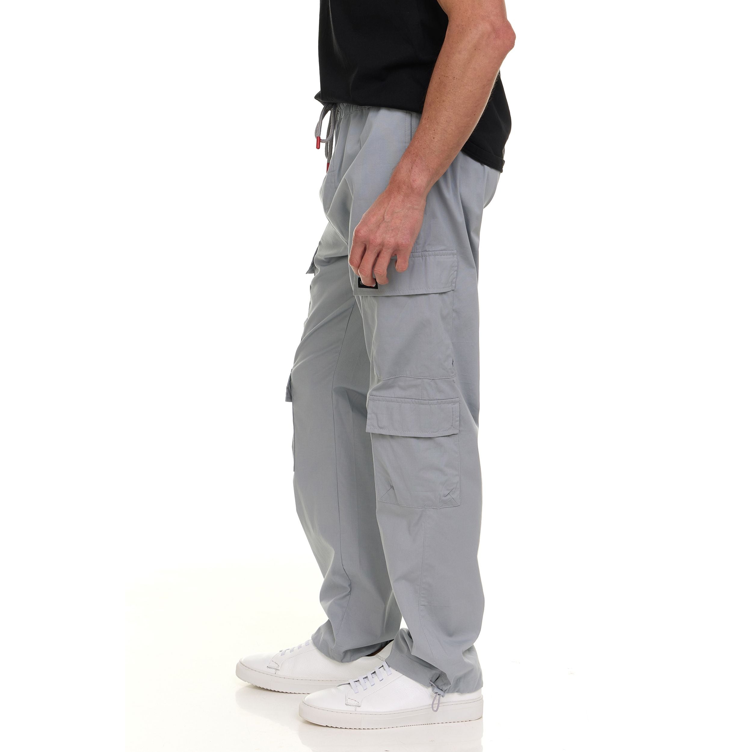 Canada Weather Gear Men’s 4-Pocket Lightweight Cargo Pants – Elastic Waistband with Drawstring, Adjustable Hem, Relaxed Fit