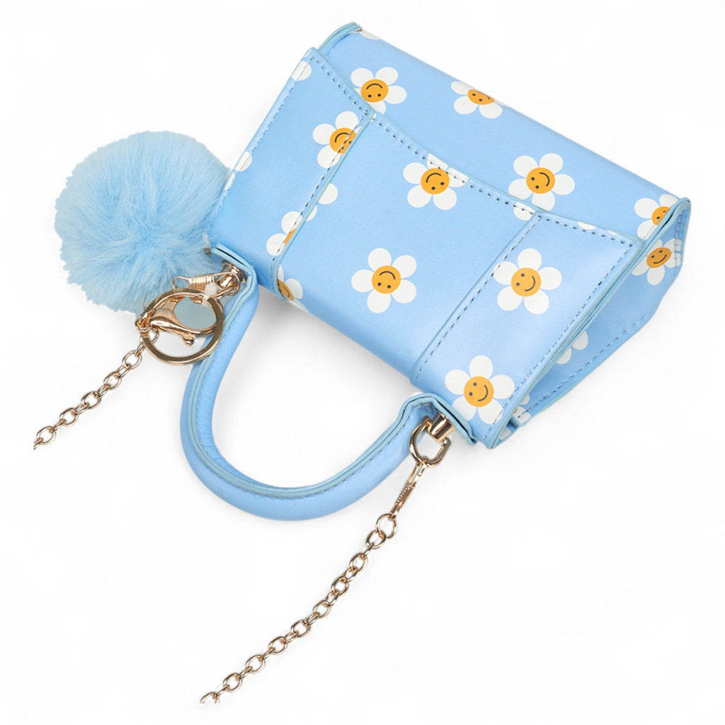 Willow & Ruby Girls' Smiley Daisy Print Mini Top Handle Crossbody Bag for Kids (Youth)