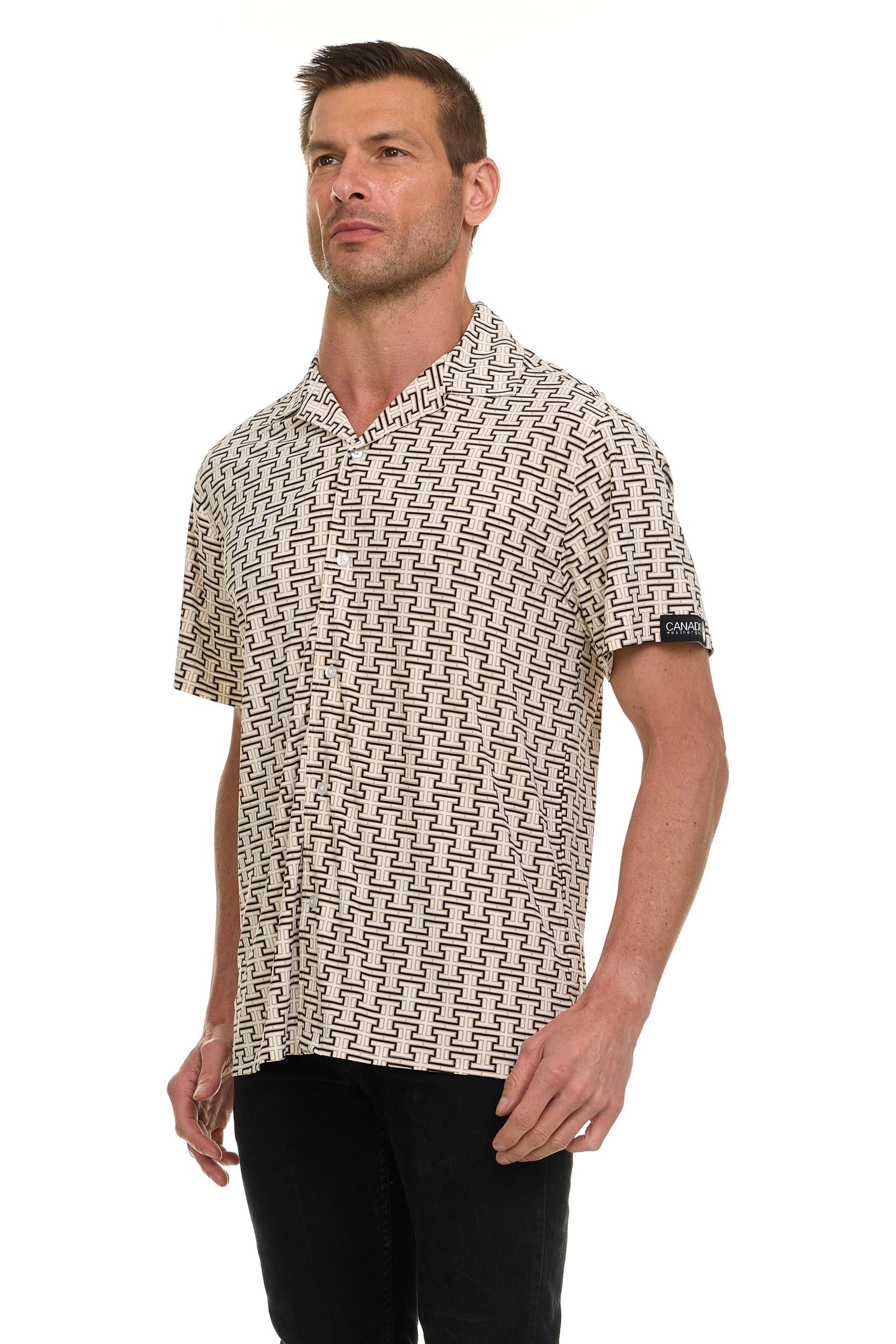 Canada Weather Gear Men’s Short Sleeve Shirt – 4-Way Super Stretch, Wrinkle-Resistant, Travel Friendly, Moisture-Wicking