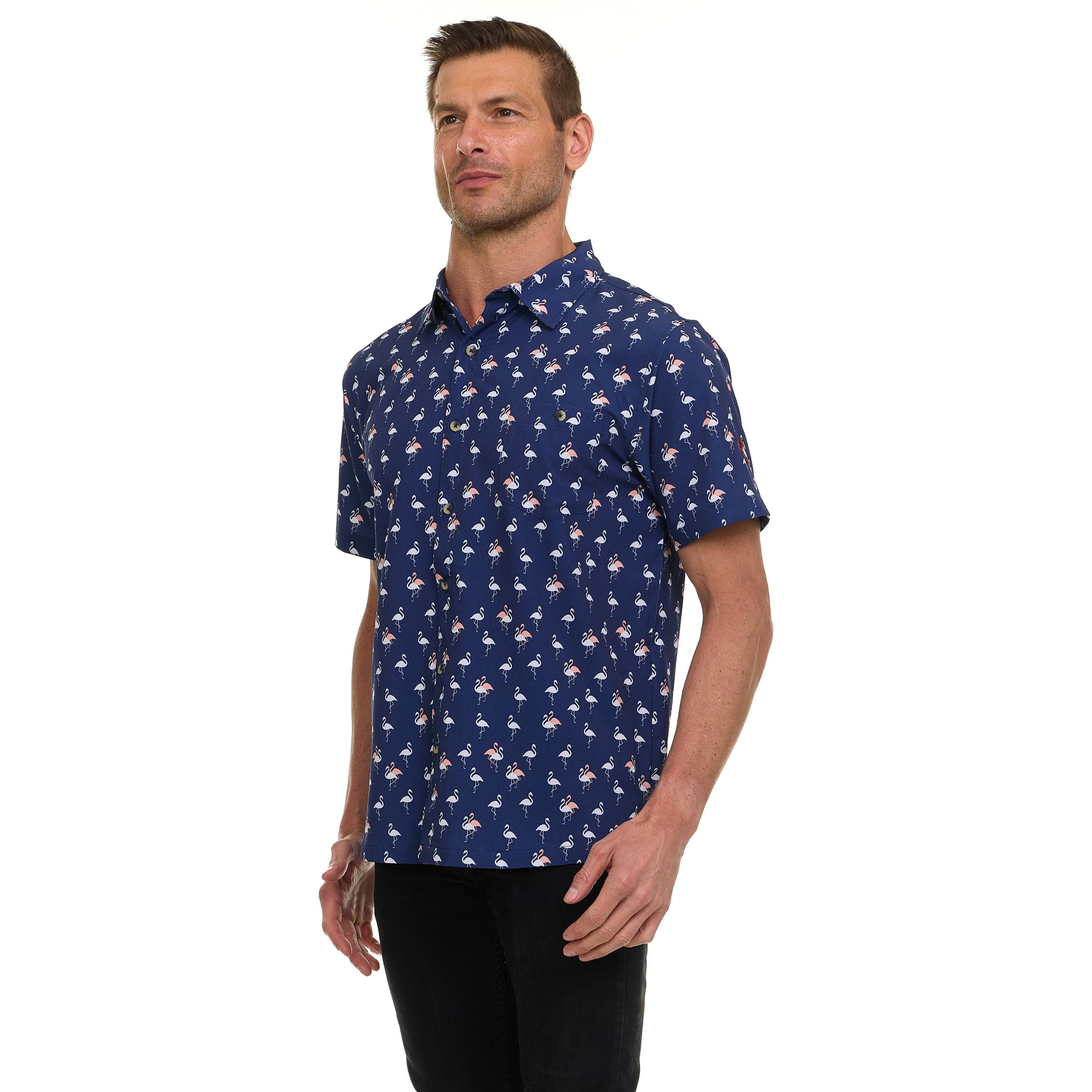 Canada Weather Gear Men's Short Sleeve Button-Up Shirt – Tropical Printed Casual Summer Shirt