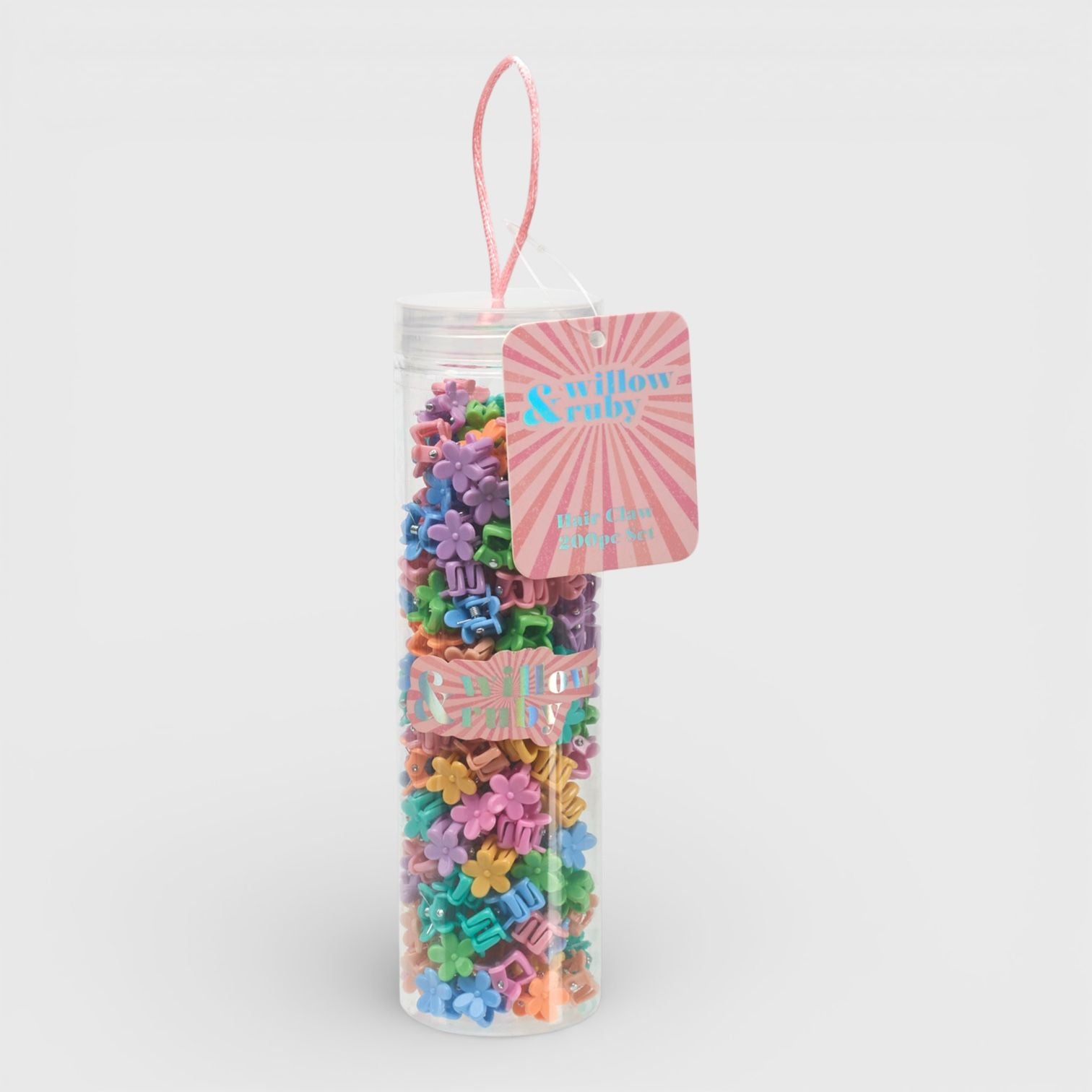 Willow & Ruby 200pc Mini Flower Hair Claw Clip Set - Assorted Multicolor