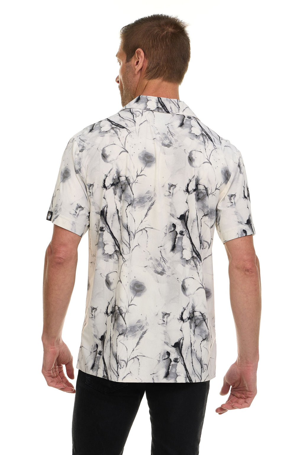 Canada Weather Gear Men’s Printed Camp Collar Shirt – , Super Stretch, 4-Way Stretch, Moisture Wicking, Wrinkle Resistant