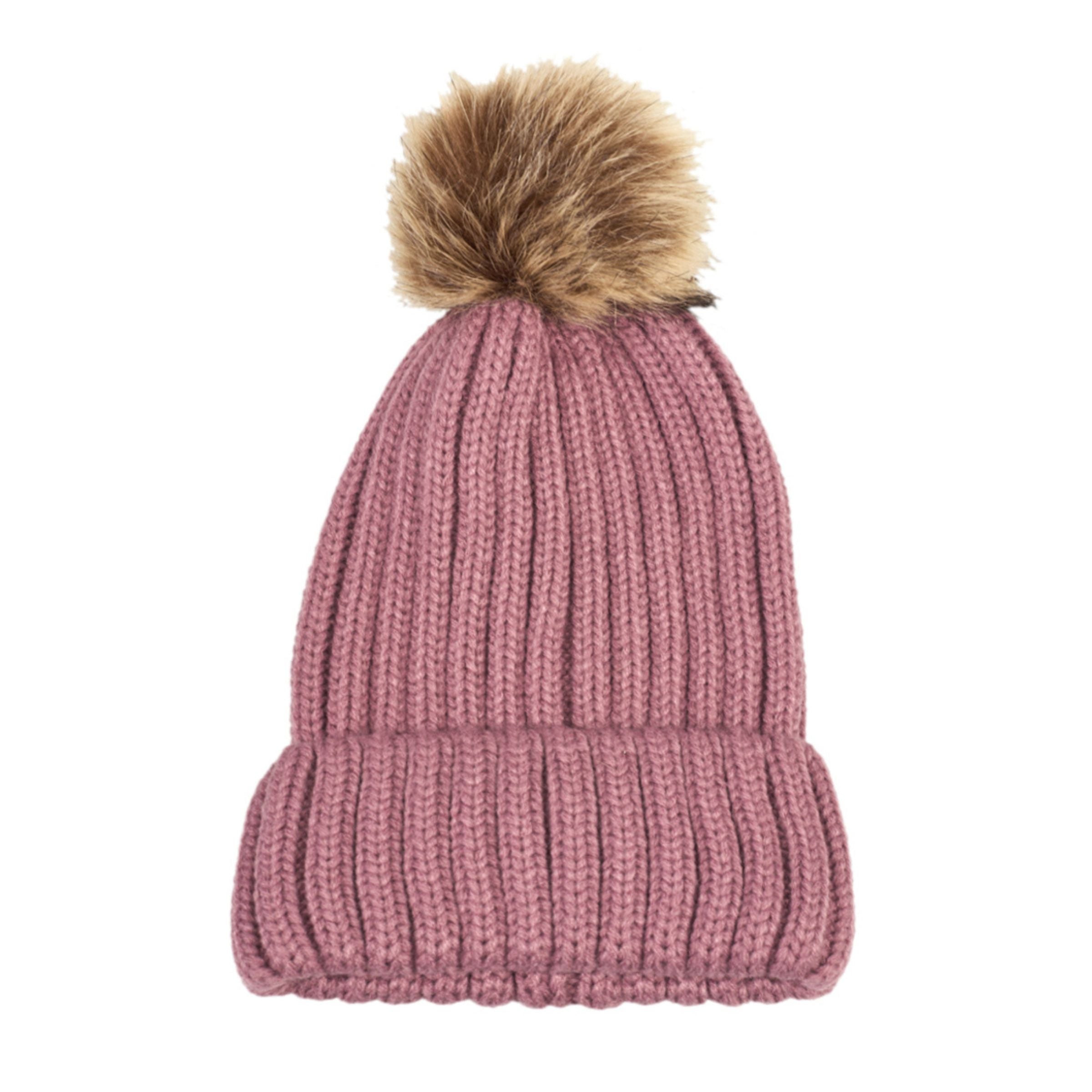 Willow & Ruby Women's Knitted Pom Beanie - Ladies Winter Hat