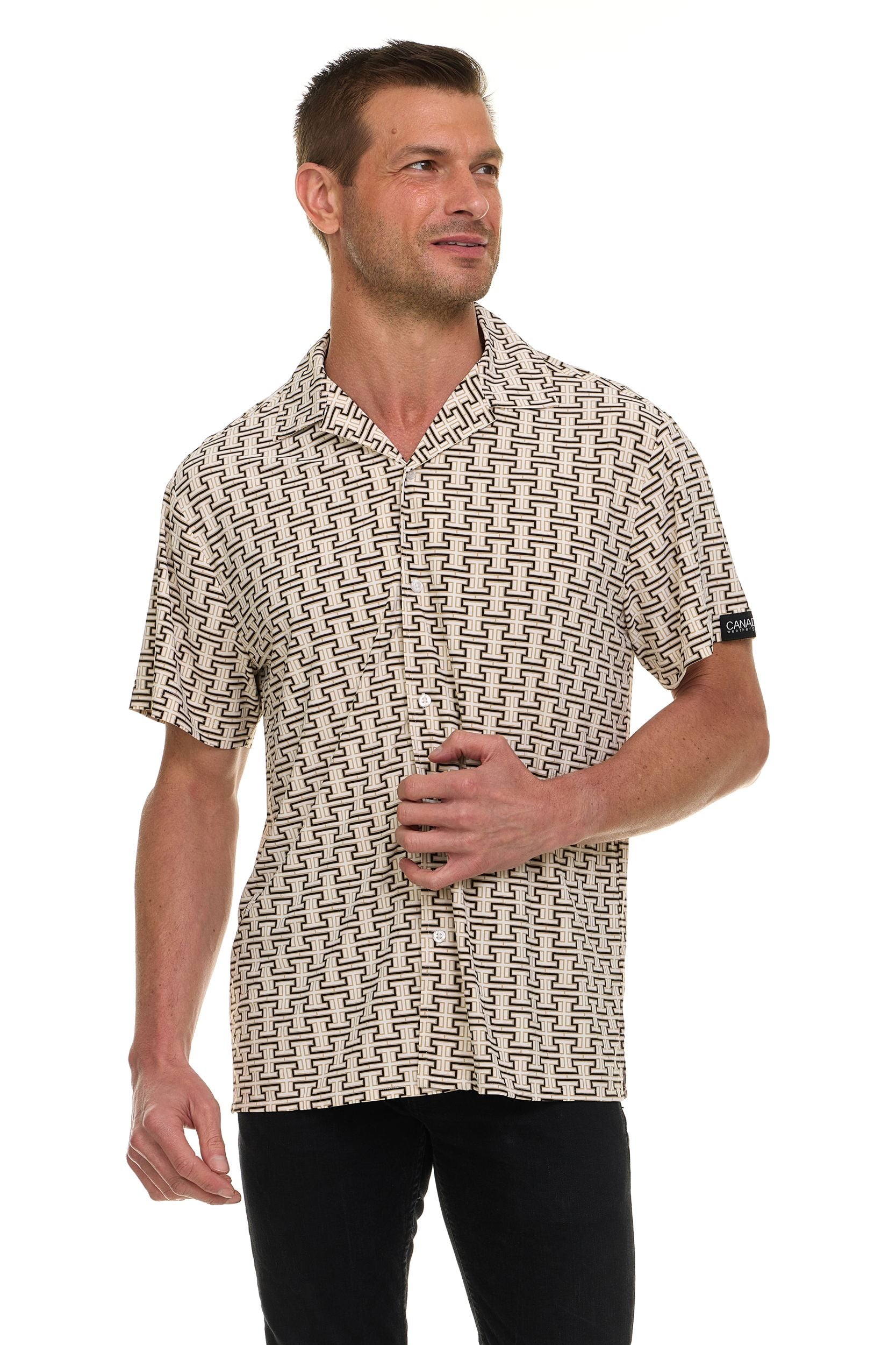 Canada Weather Gear Men’s Short Sleeve Shirt – 4-Way Super Stretch, Wrinkle-Resistant, Travel Friendly, Moisture-Wicking