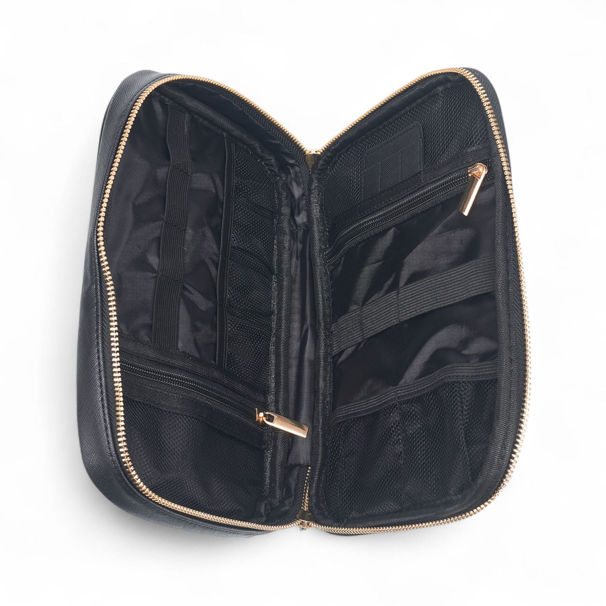 French Connection Travel Tech Pouch – Portable Electronics & Cable Organizer Bag with Dual-Zip Hard-Shell Case and Carry Handle