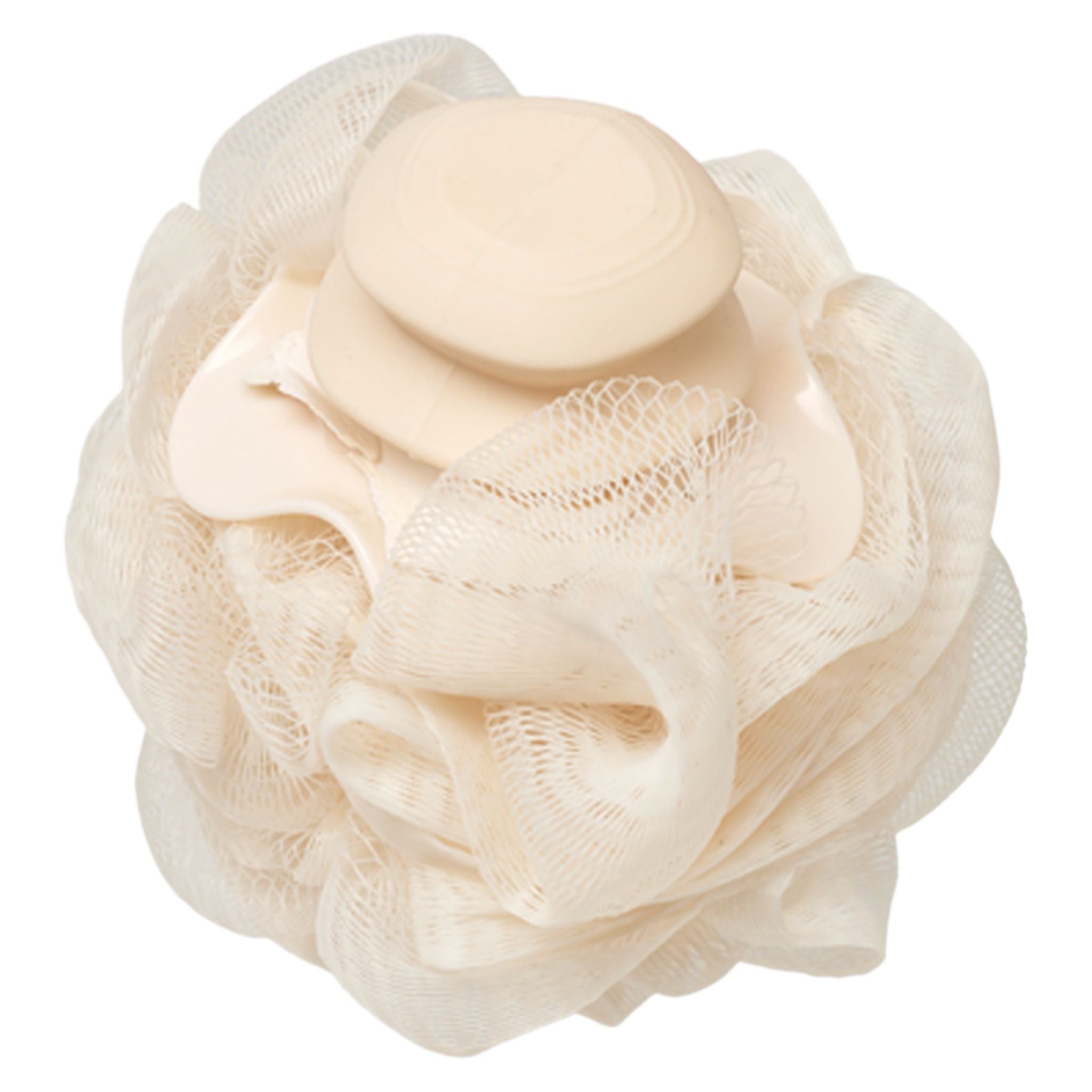Spa Essentials 3-Pack Bath Poufs with Soap Dispenser - Exfoliating Mesh Bath Sponge Loofah