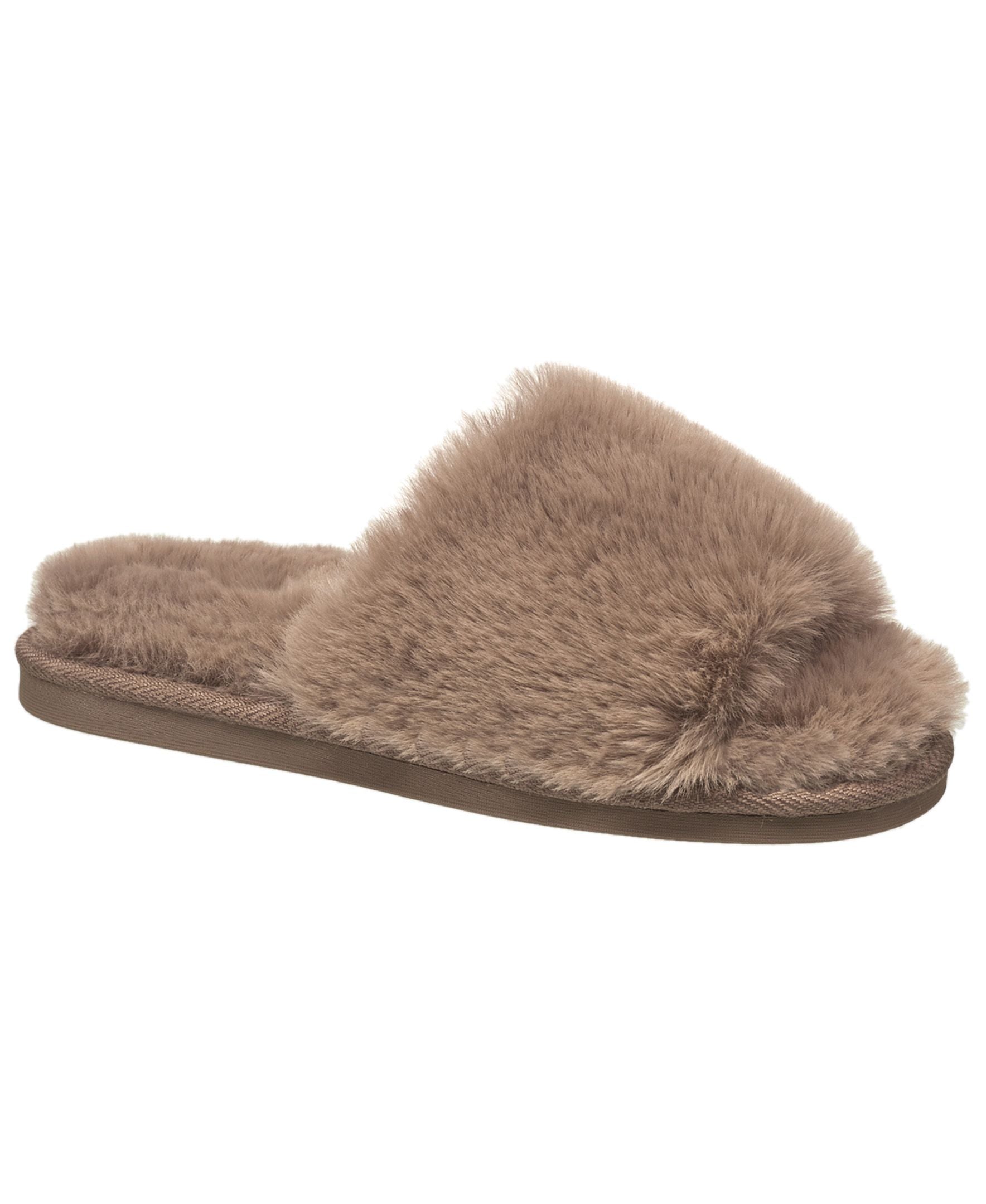 Aeropostale Women's Open Toe Fuzzy Slippers with Cushioned Comfort